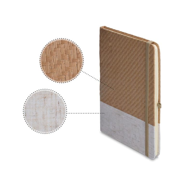 CARNET A5 COUVERTURE COTON ET FIBRES DE BAMBOU en situation