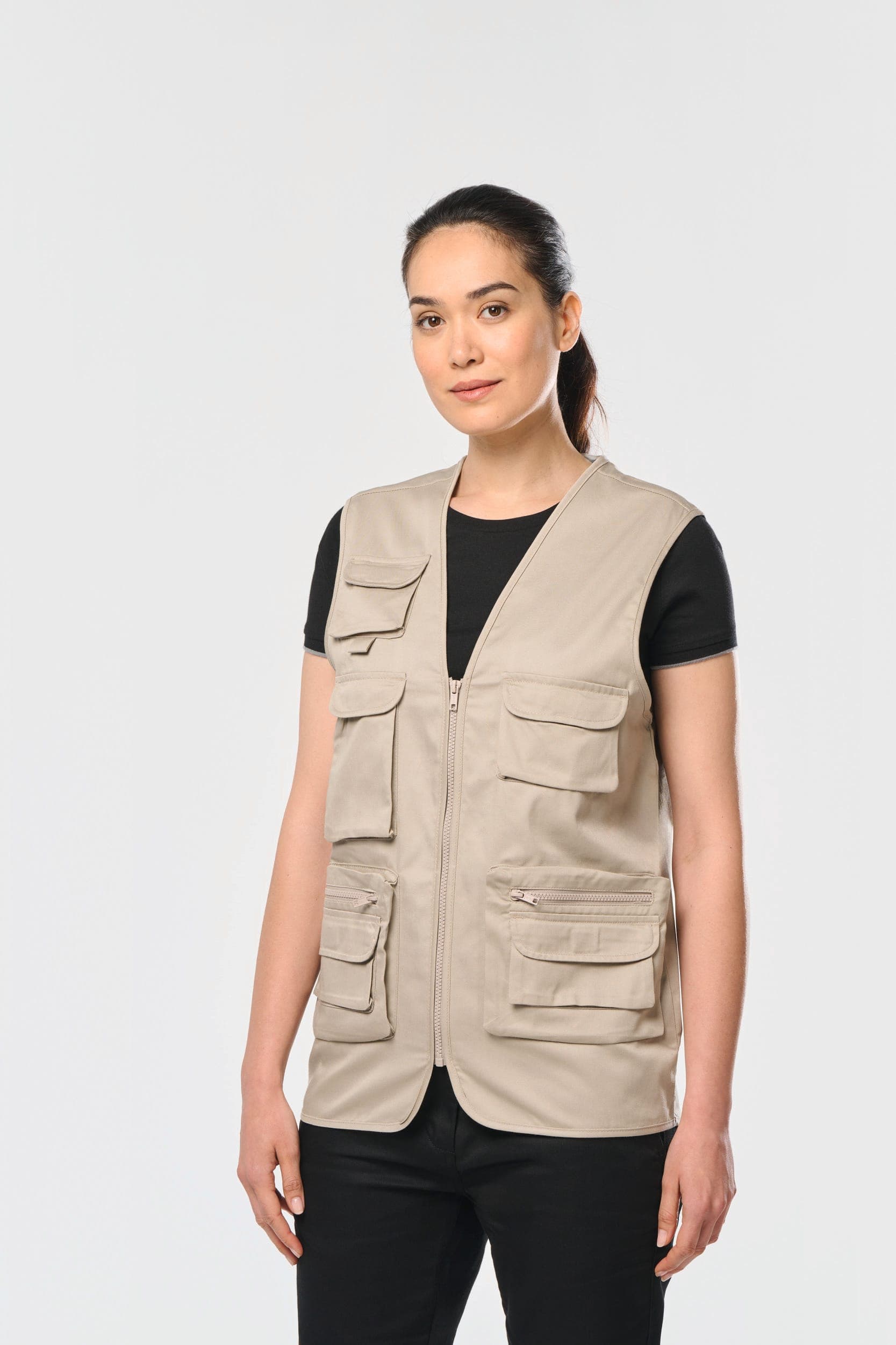 Gilet polycoton multipoches doublé unisexe en situation