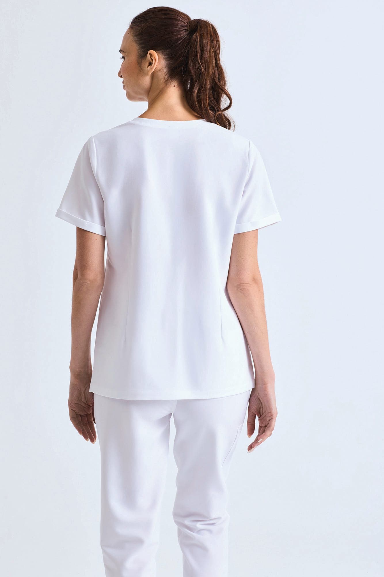Tunique stretch manches courtes femme en situation