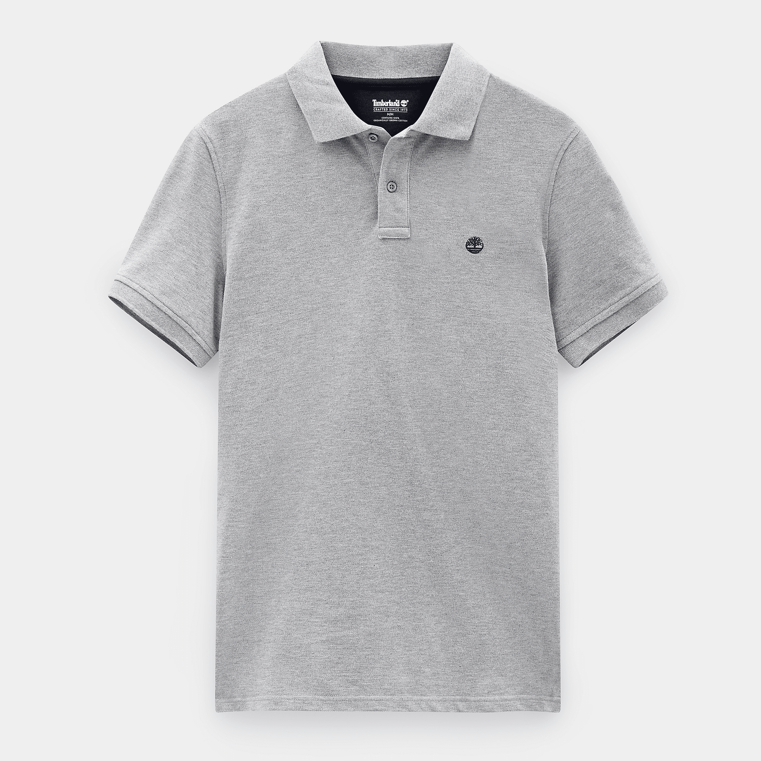 Polo coton piqué bio manches courtes Millers River coloris Gris moyen chiné
