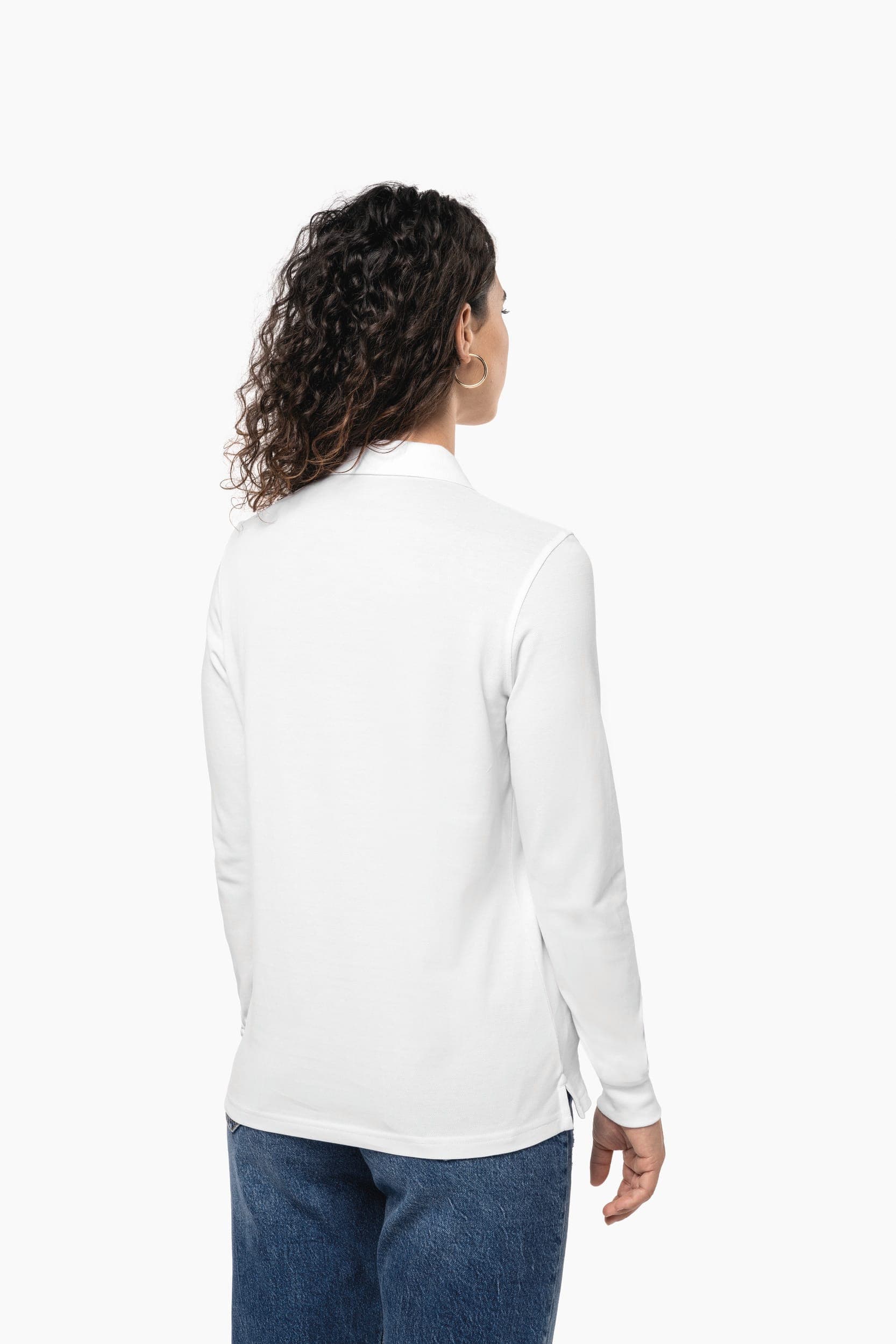 Polo piqué manches longues Bio180 femme en situation