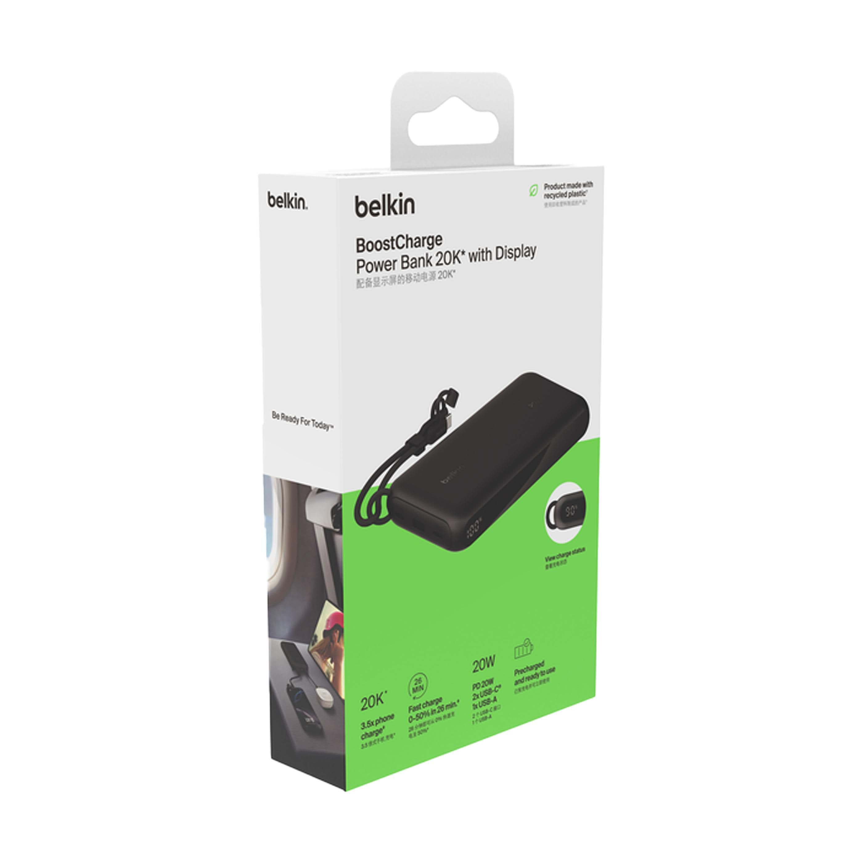 Banque d'énergie Belkin BoostCharge 20K avec écran en situation
