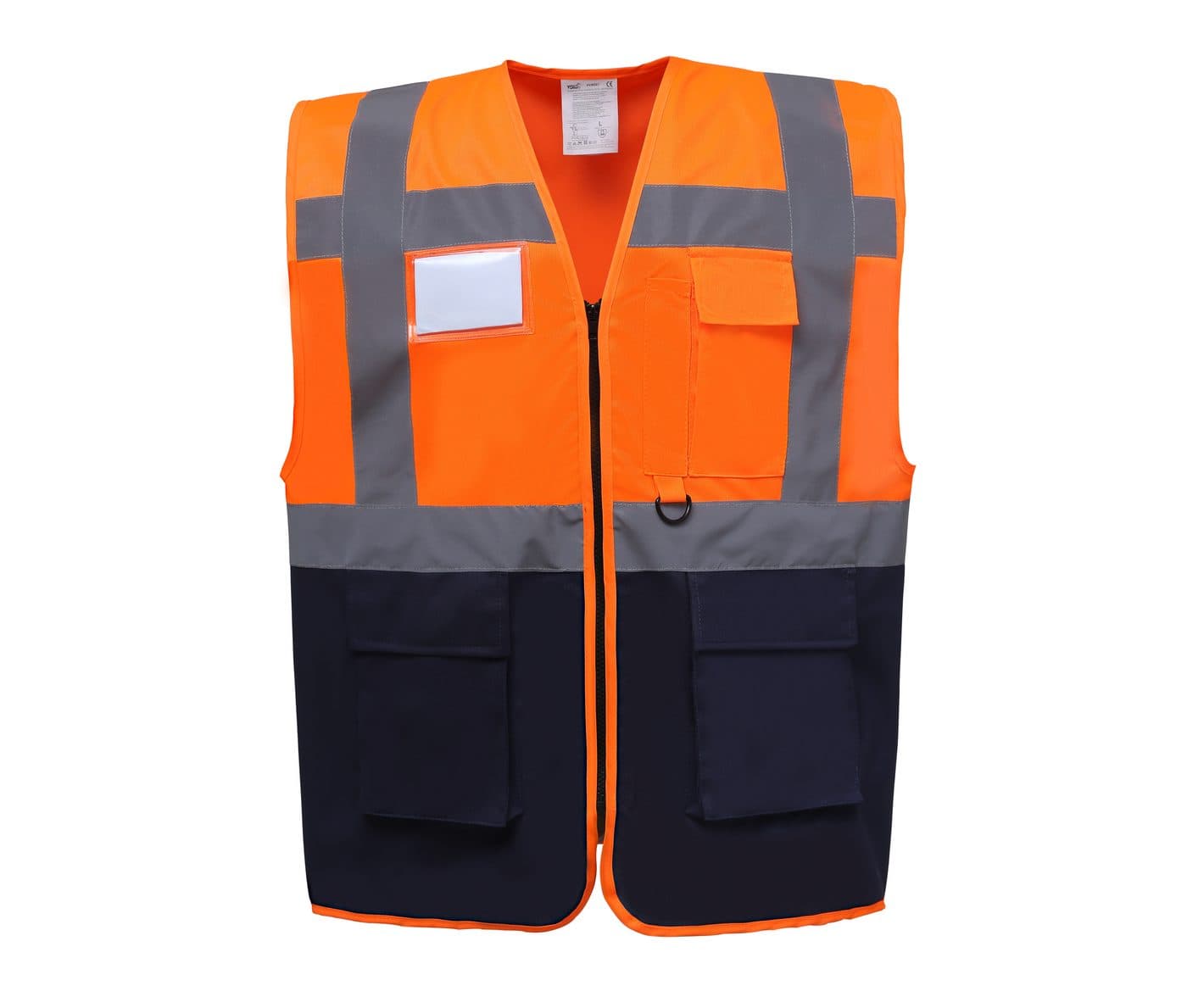 MULTI-FUNCTIONAL EXECUTIVE HI-VIS WAISTCOAT coloris Orange haute visibilité / Marine