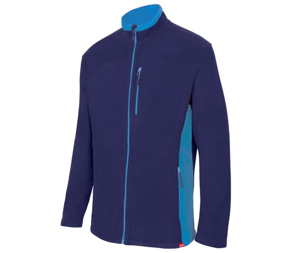 VESTE POLAIRE BICOLORE coloris Marine / Bleu ciel