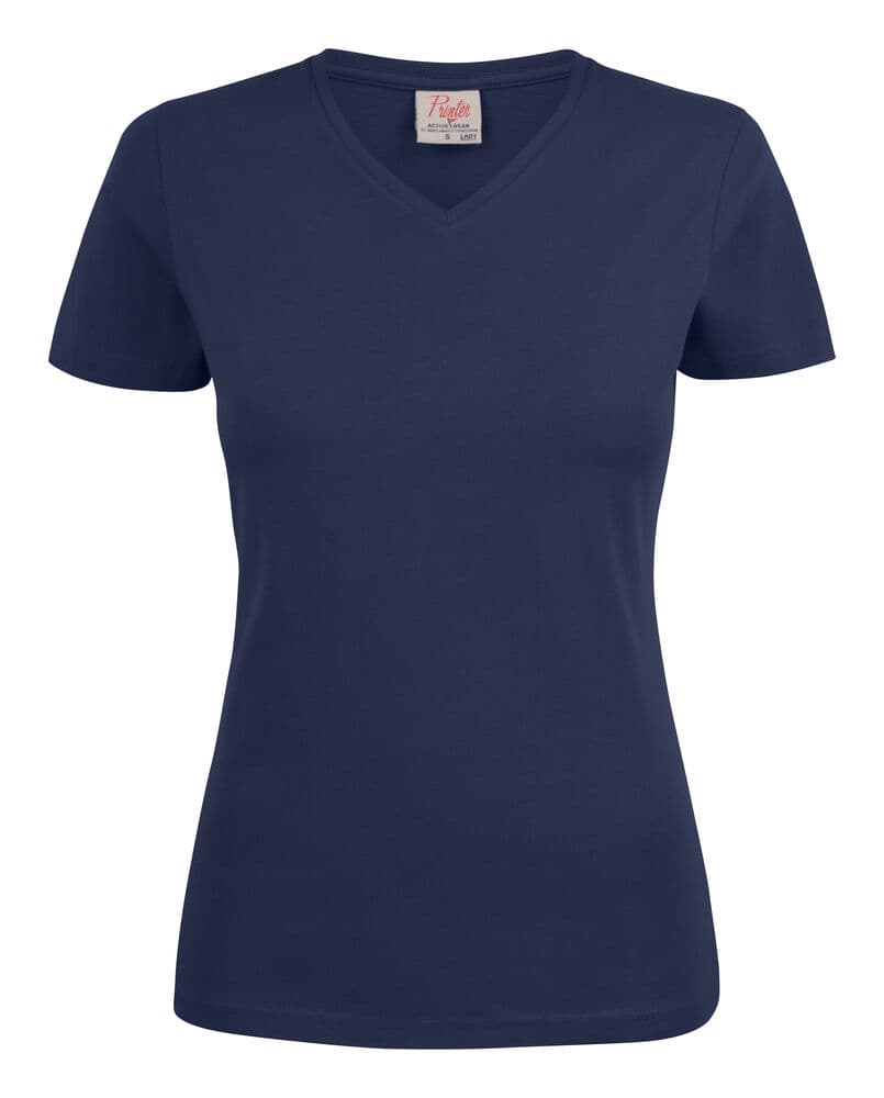 Heavy T-Shirt Col V Femmes coloris Marine