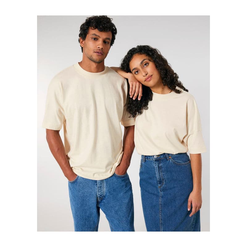 Blaster unisex oversized high neck t-shirt coloris Naturel brut