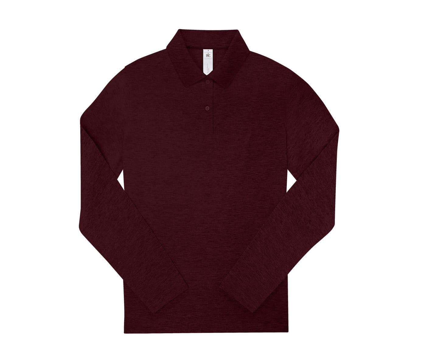 B&C MY POLO 210 LSL /WOMEN coloris Bordeaux chiné