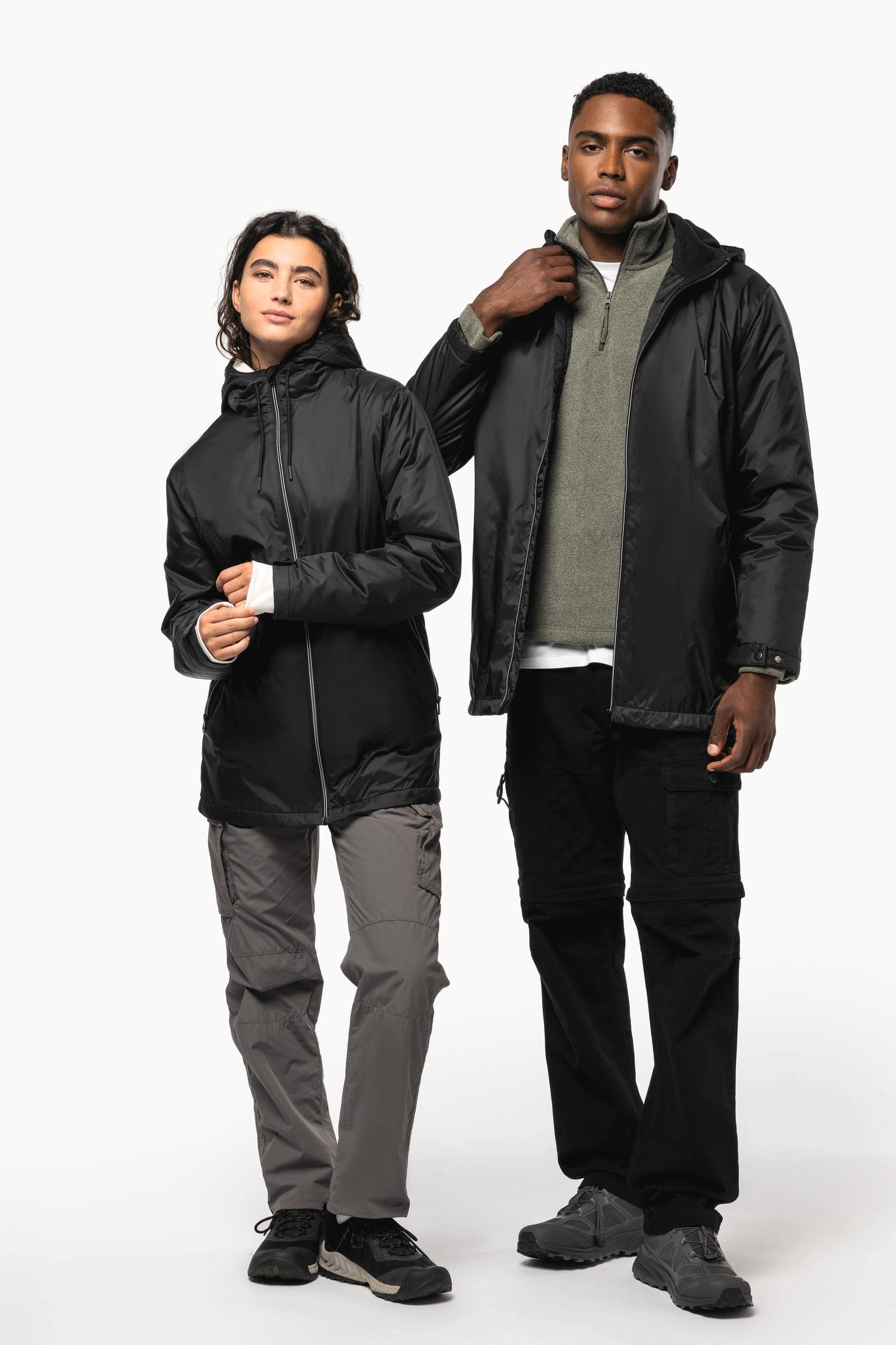 Veste à capuche avec doublure en micropolaire unisexe en situation