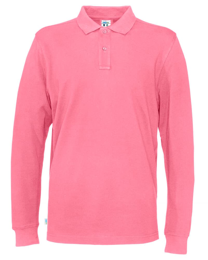 POLO PIQUE MANCHES LONGUES HOMME - CERTIFIÉ GOTS coloris Rose