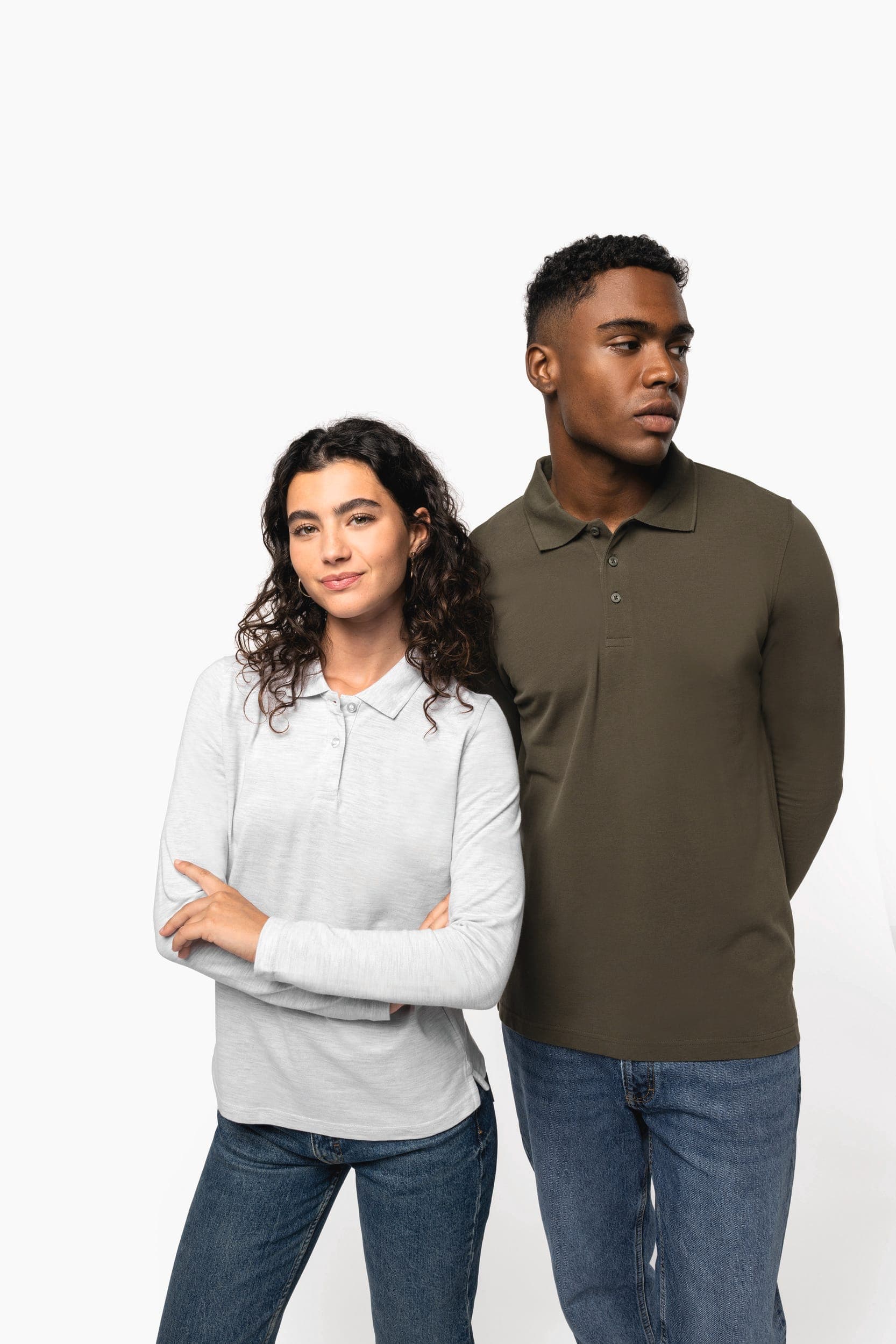 Polo manches longues femme en situation