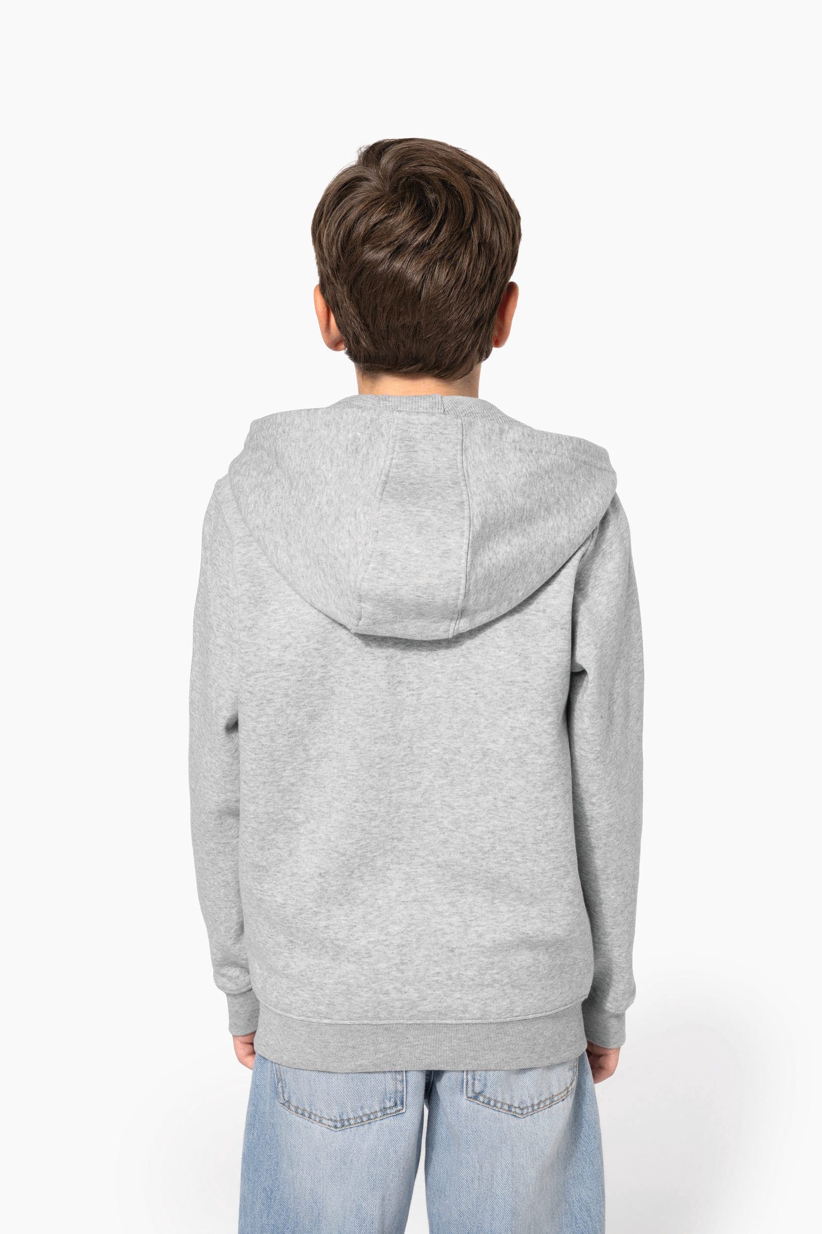 Sweat-shirt recyclé zippé à capuche enfant en situation