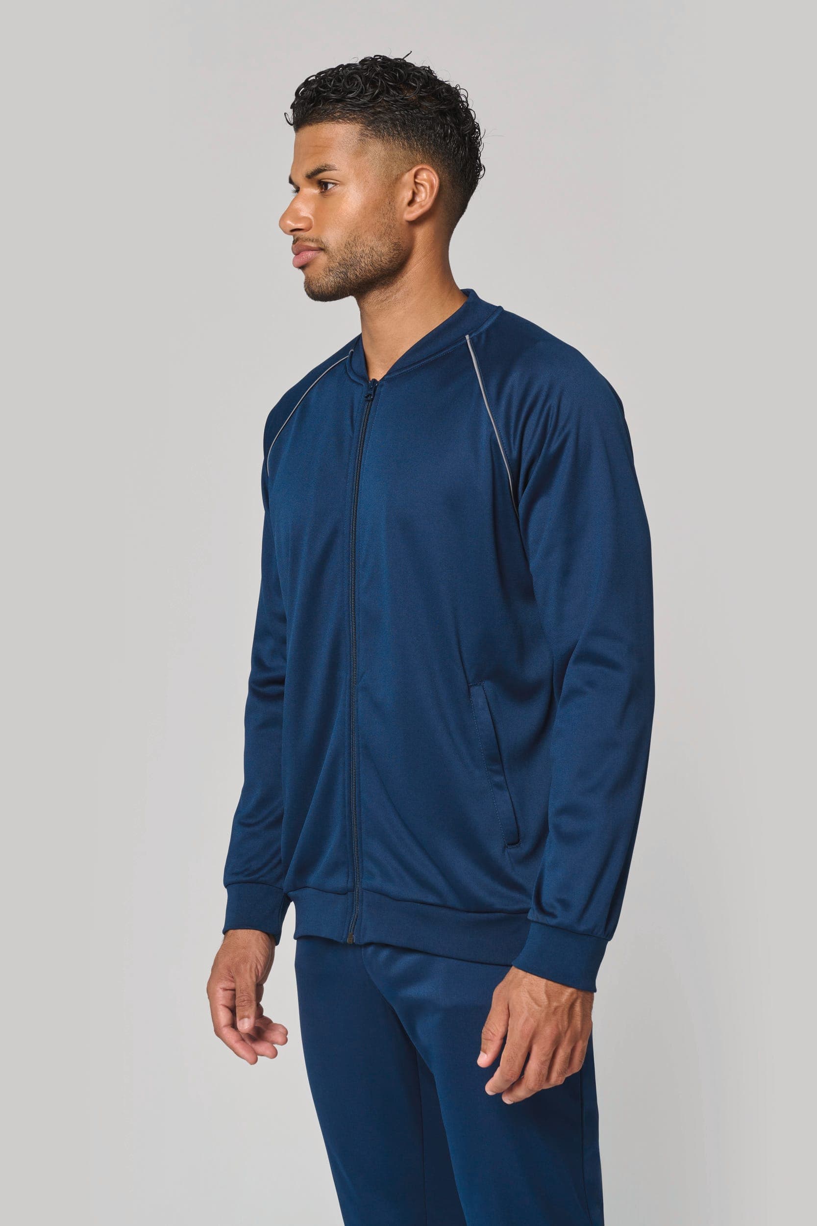 Veste de survêtement zippée avec liseré unisexe en situation