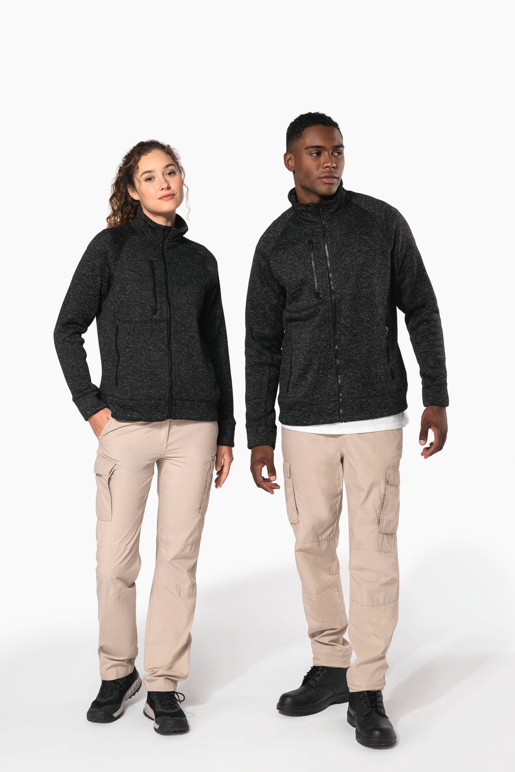 Veste zippée chinée femme en situation