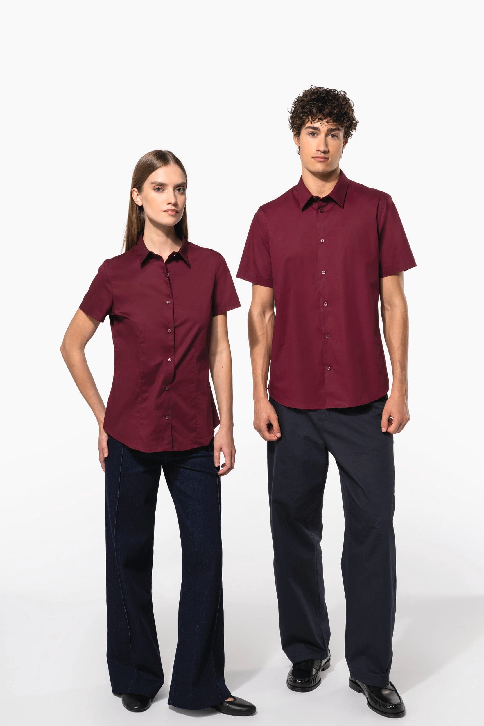Chemise coton / élasthanne manches courtes en situation