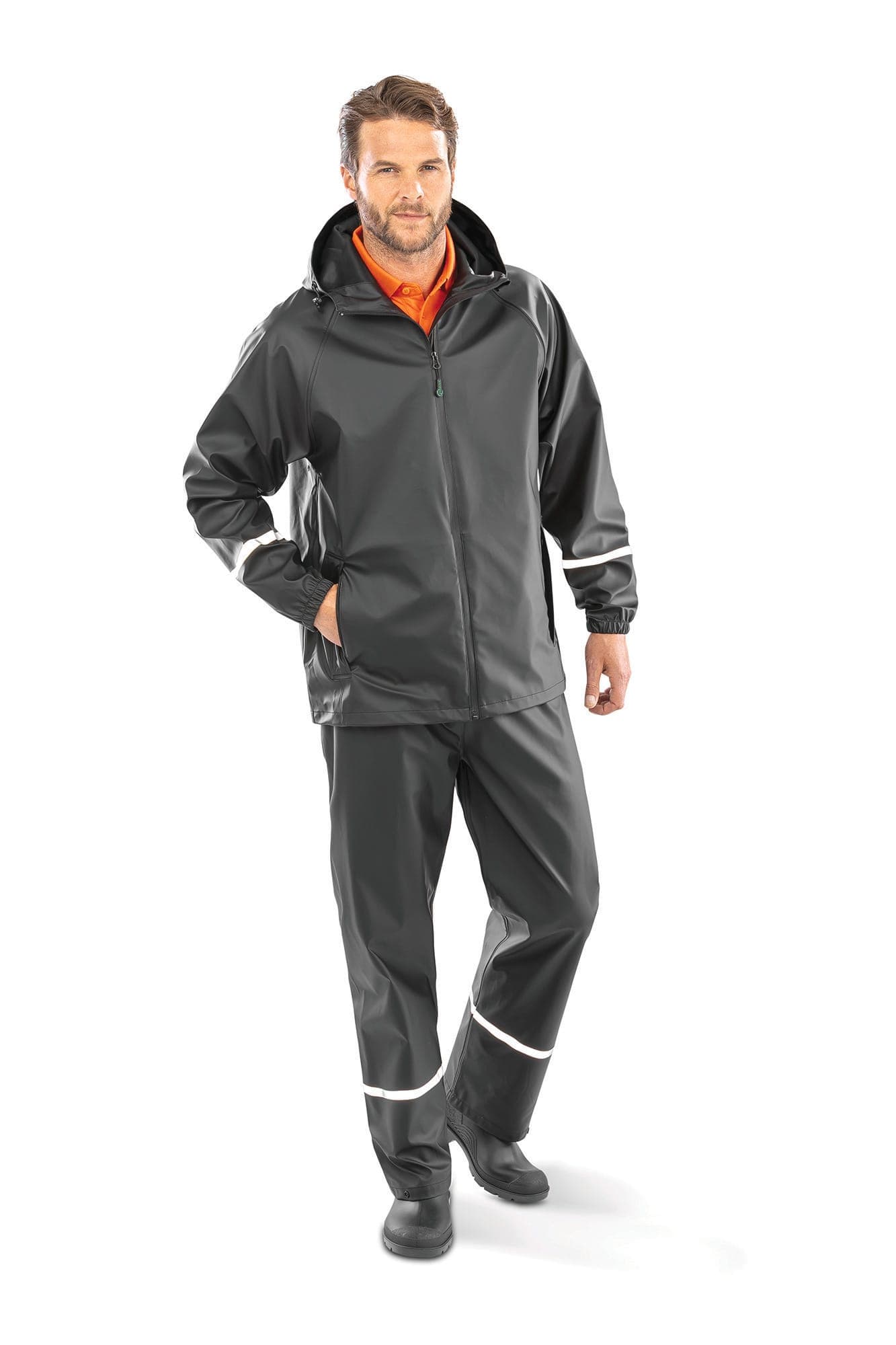 Veste imperméable Prism PU avec bandes réfléchissantes en situation