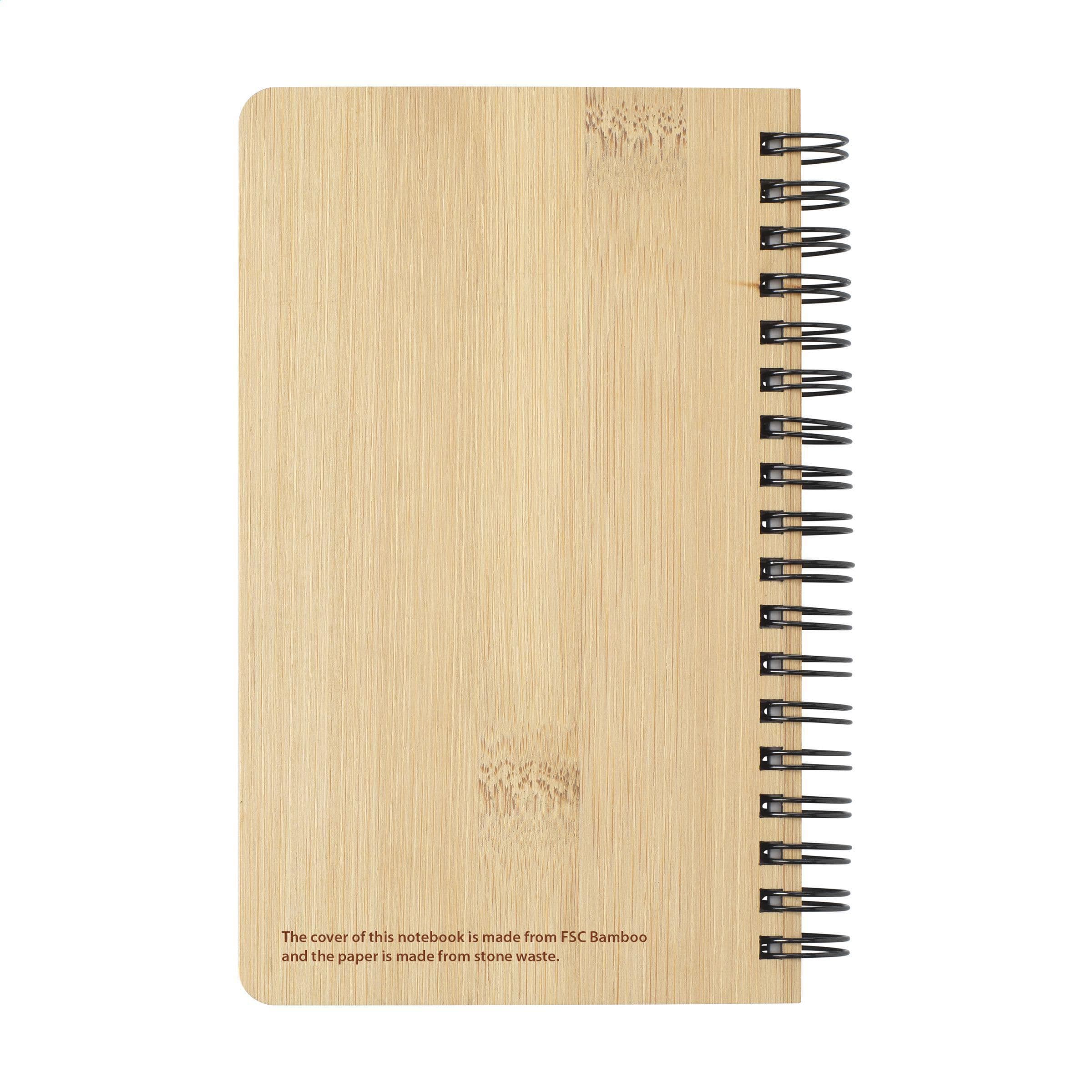 Carnet de notes fabriqué à partir de déchet de pierre et bambou A6 en situation