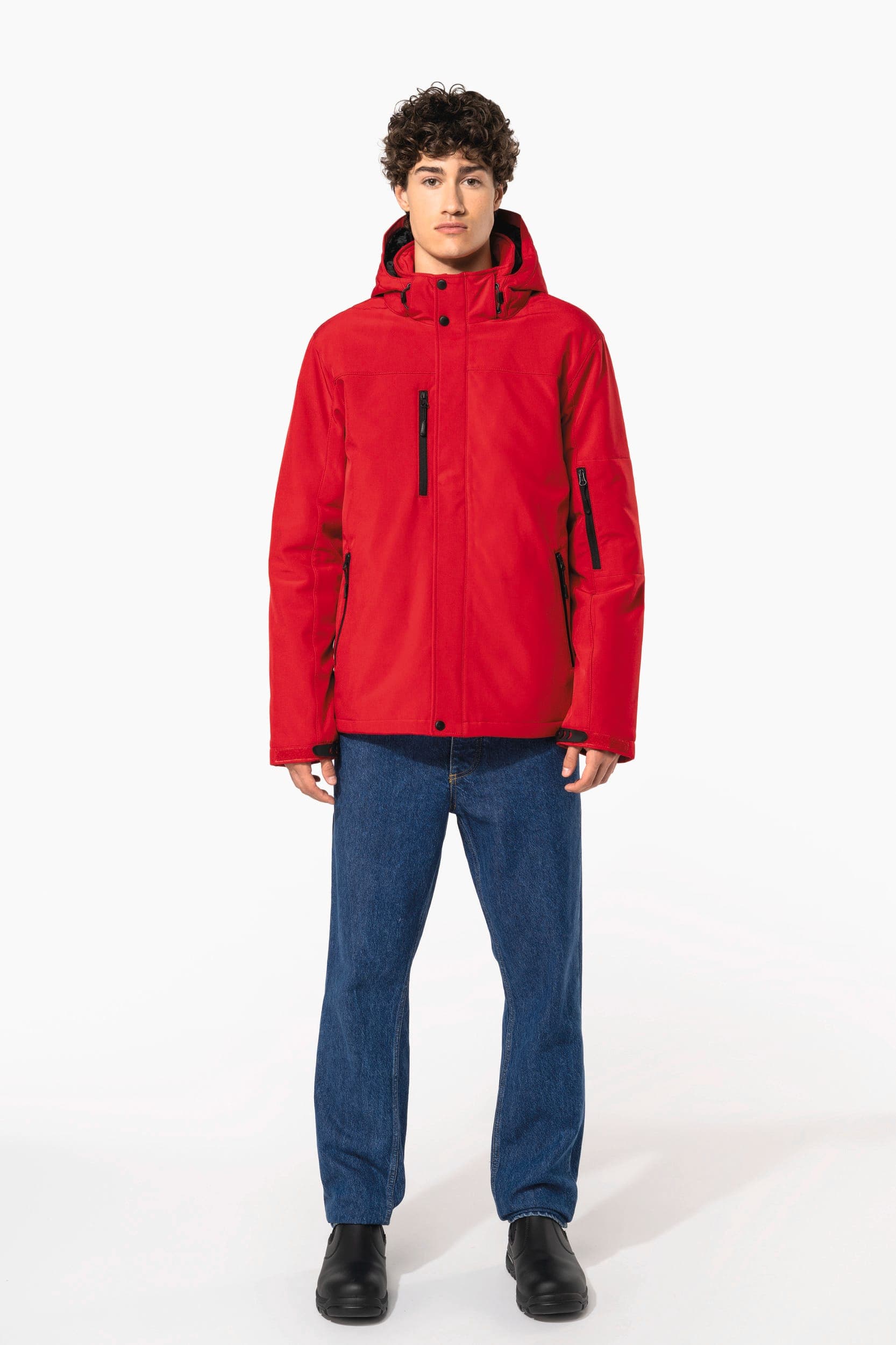 Parka softshell doublée capuche homme en situation