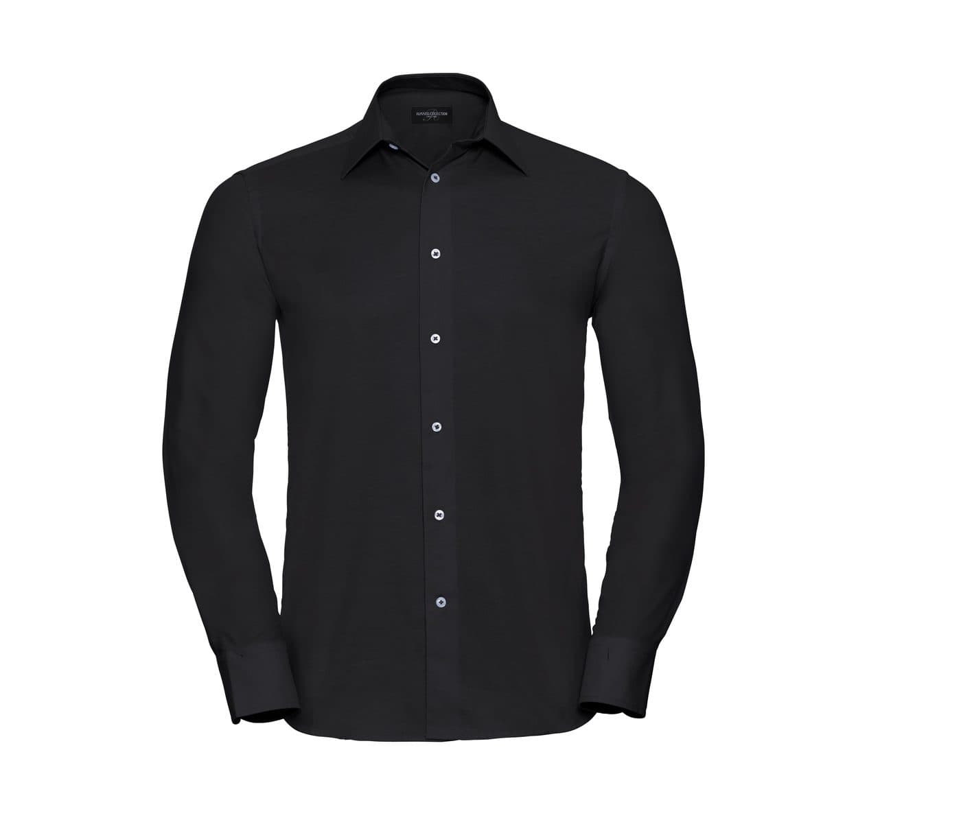 MEN'S LONG SLEEVE TAILORED OXFORD SHIRT coloris Noir