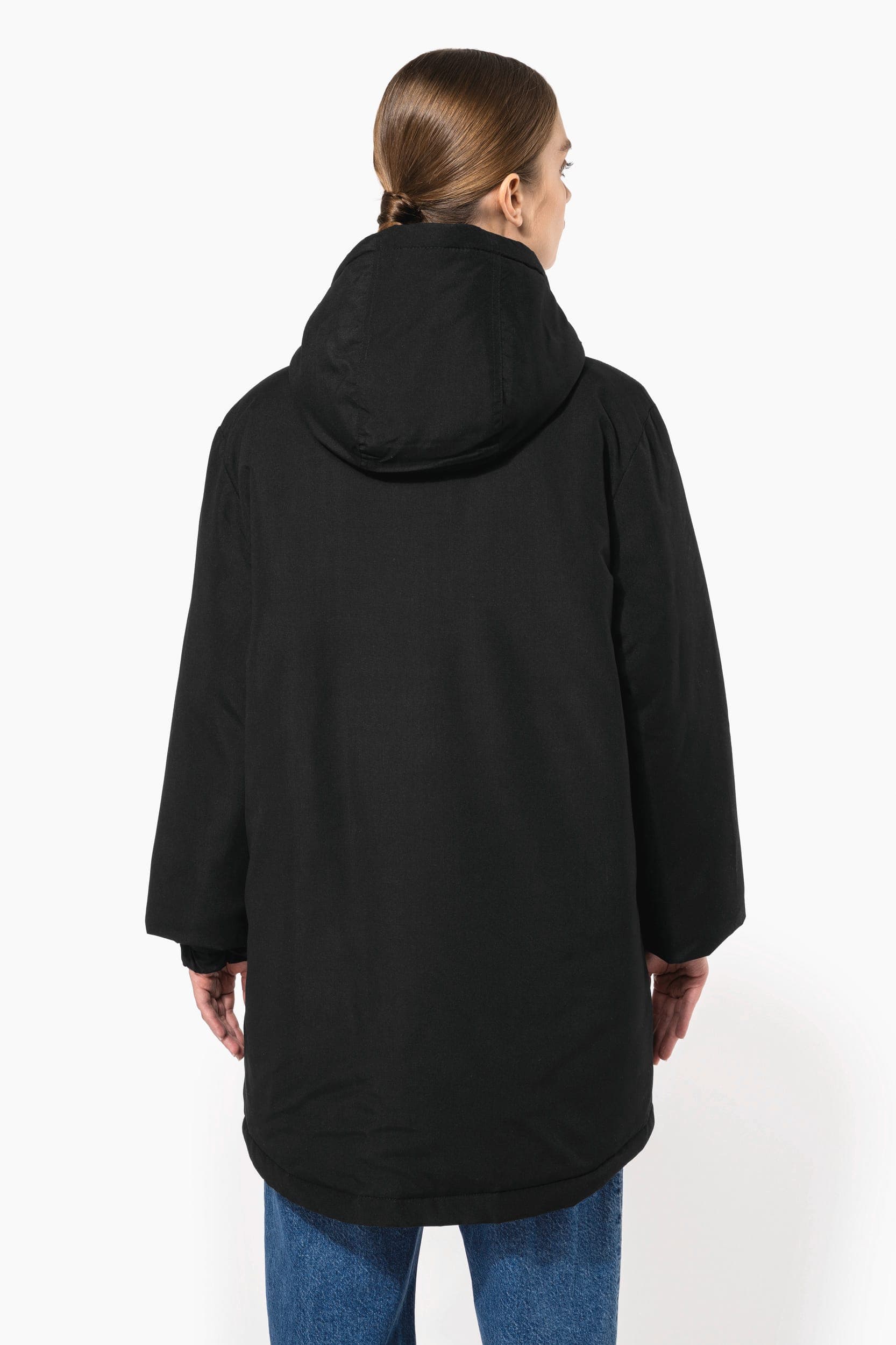 Parka à capuche recyclée unisexe en situation