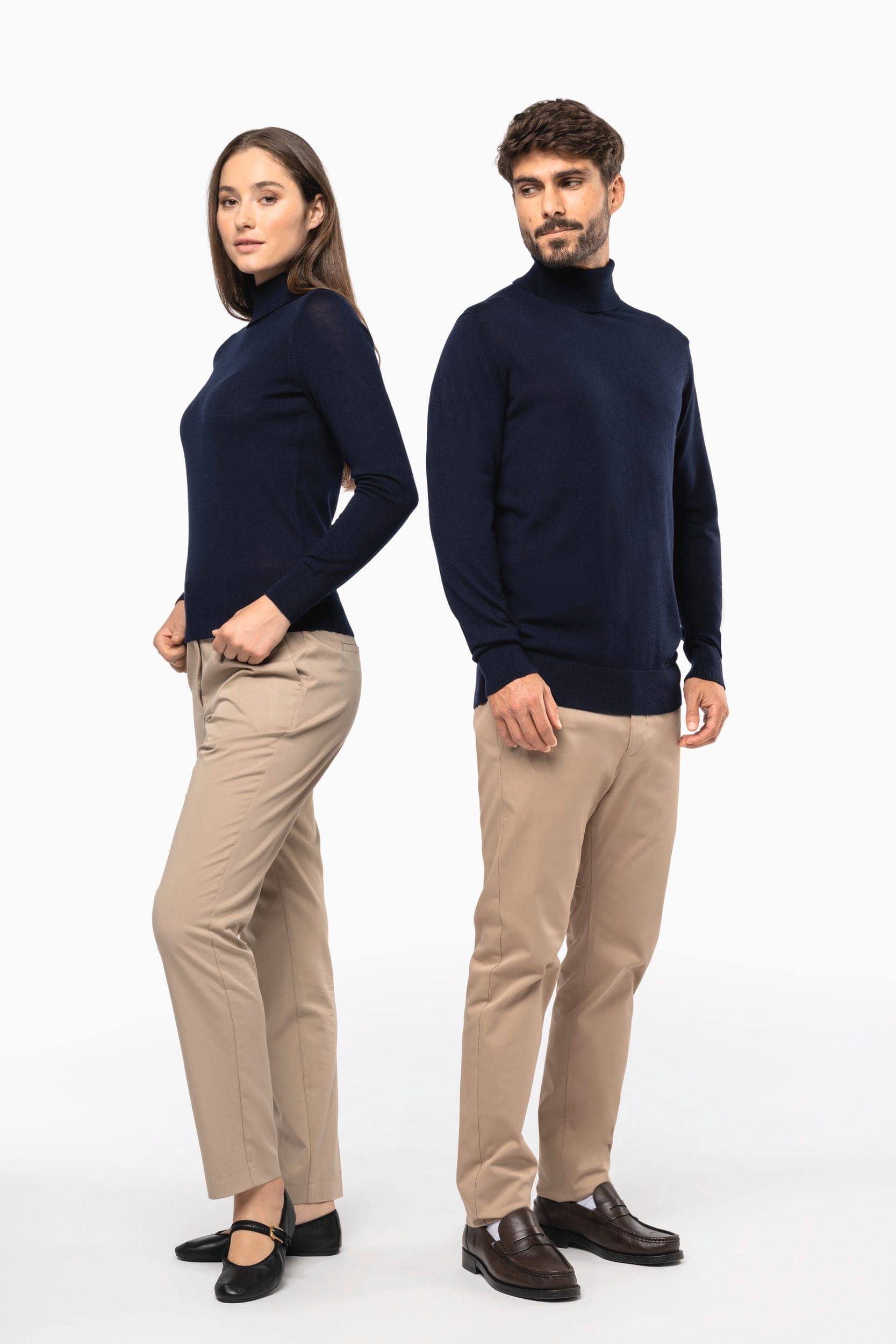 Pull Mérinos col roulé homme en situation