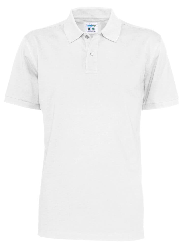 POLO PIQUE HOMME - CERTIFIÉ GOTS coloris Blanc