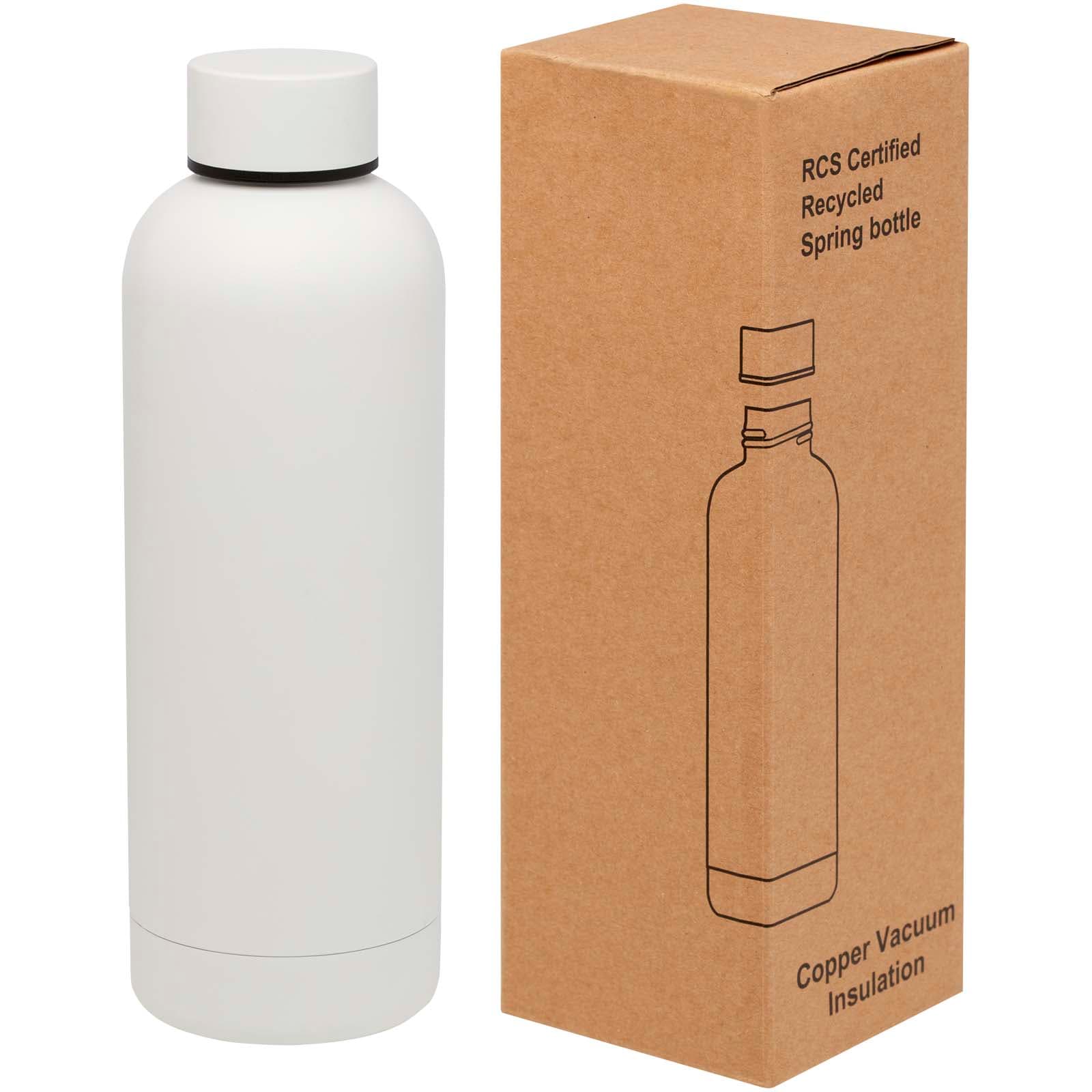 Bouteille isotherme avec isolation par le vide Spring 500 ml en cuivre inoxydable recyclé certifié RCS coloris Blanc