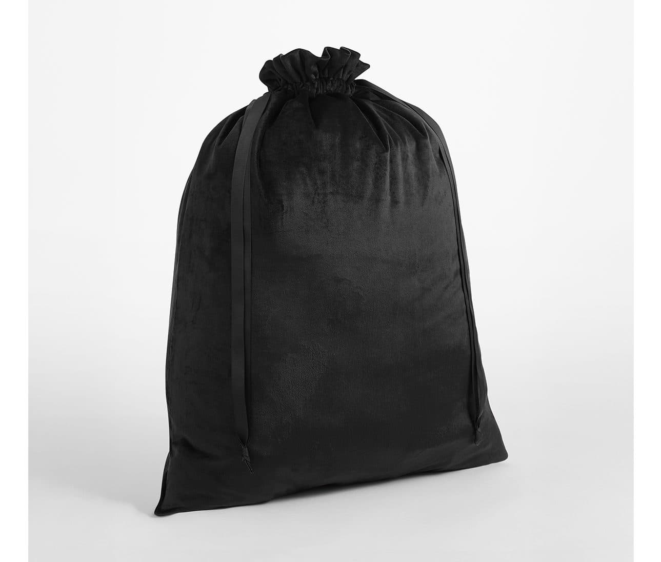 VELVET GIFTBAG WITH RIBBON DRAWSTRING coloris Noir onyx