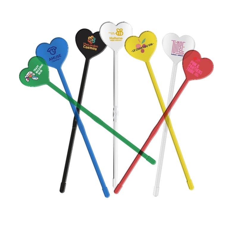 AGITATEUR MELANGEUR  A COCKTAIL COEUR SPATULE 190 mm