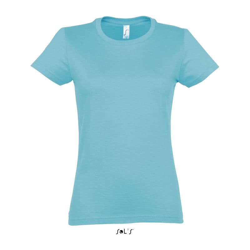 SOL'S IMPERIAL WOMAN ROUND COLLAR T-SHIRT coloris Bleu atoll