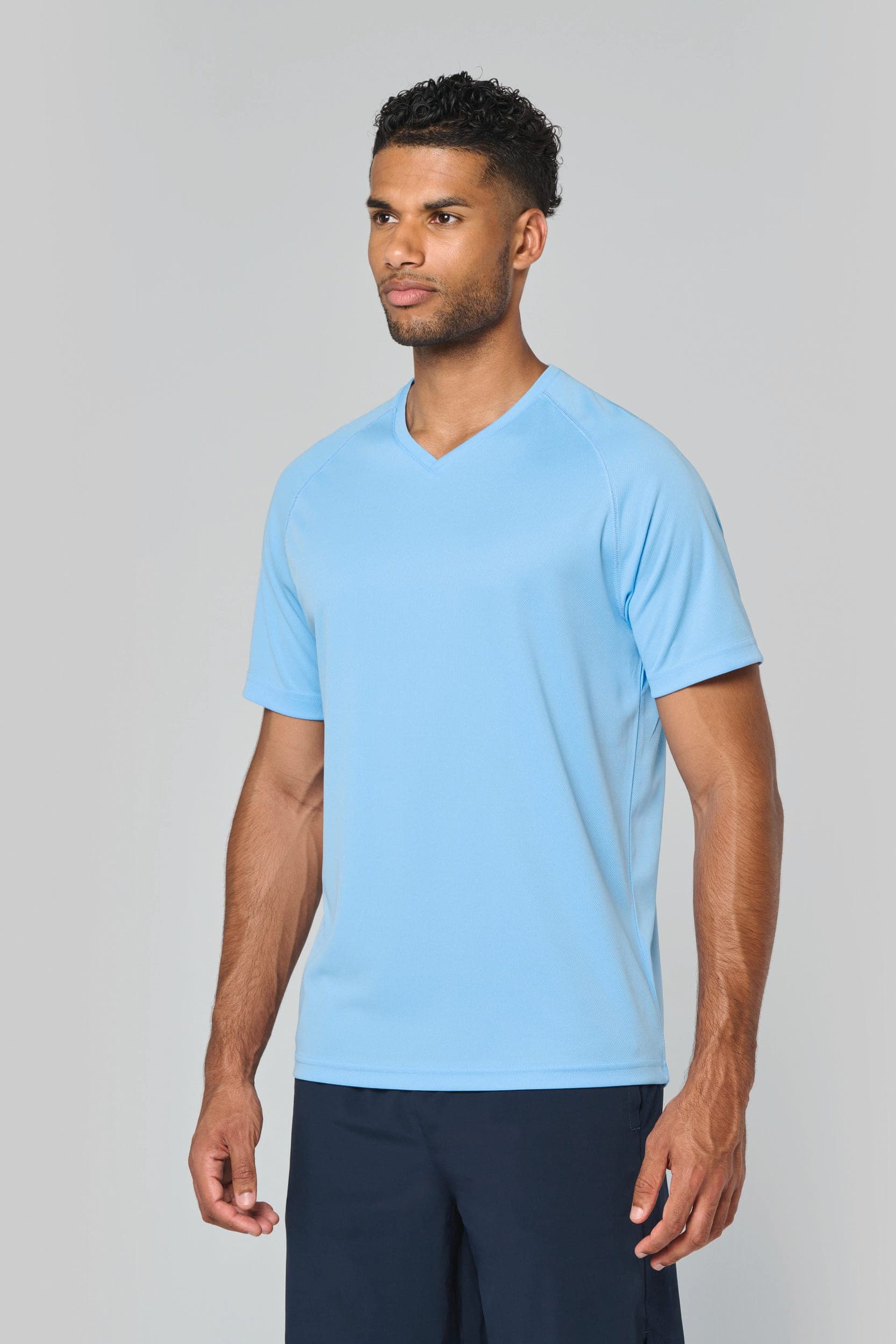 T-shirt de sport manches courtes col v homme