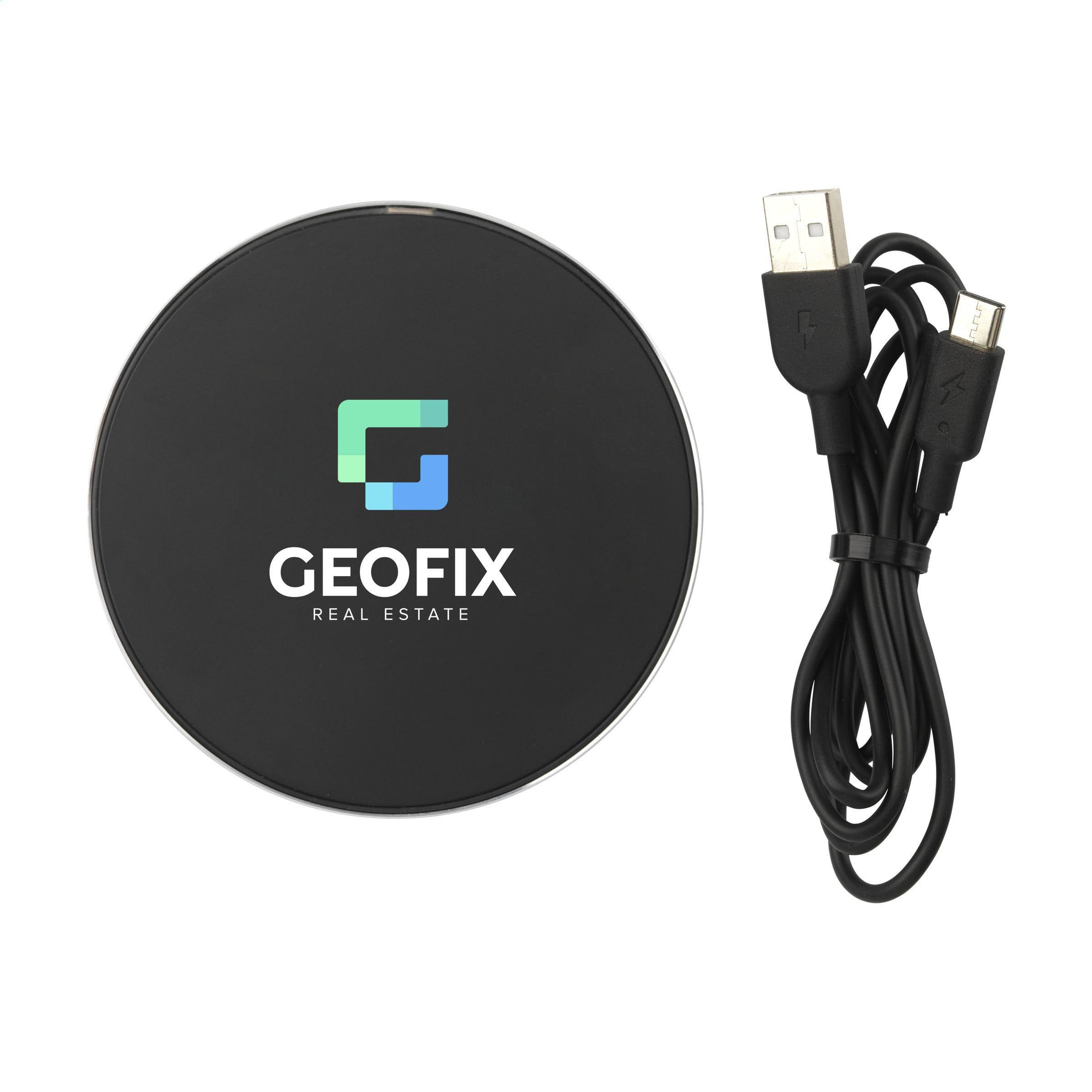 Chargeur sans fil Tecco GRS aluminium recyclé 15W en situation