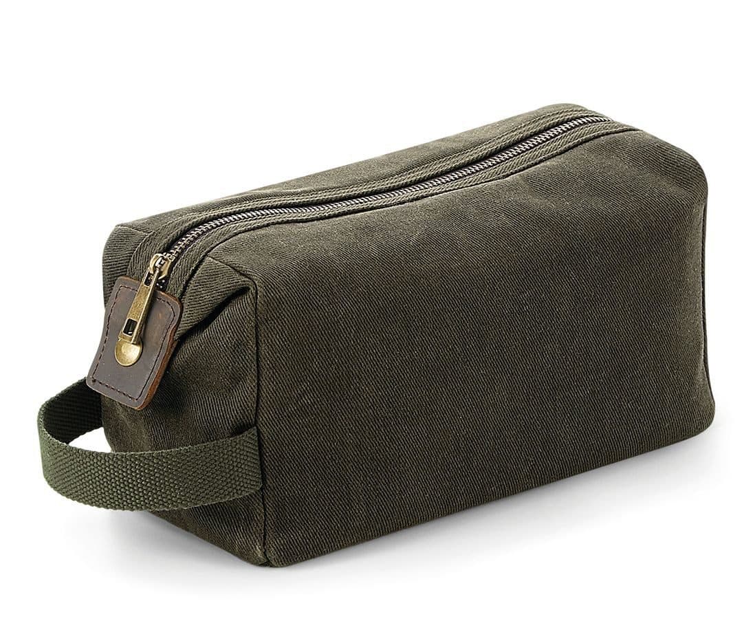 HERITAGE WAXED CANVAS WASH BAG coloris Vert olive