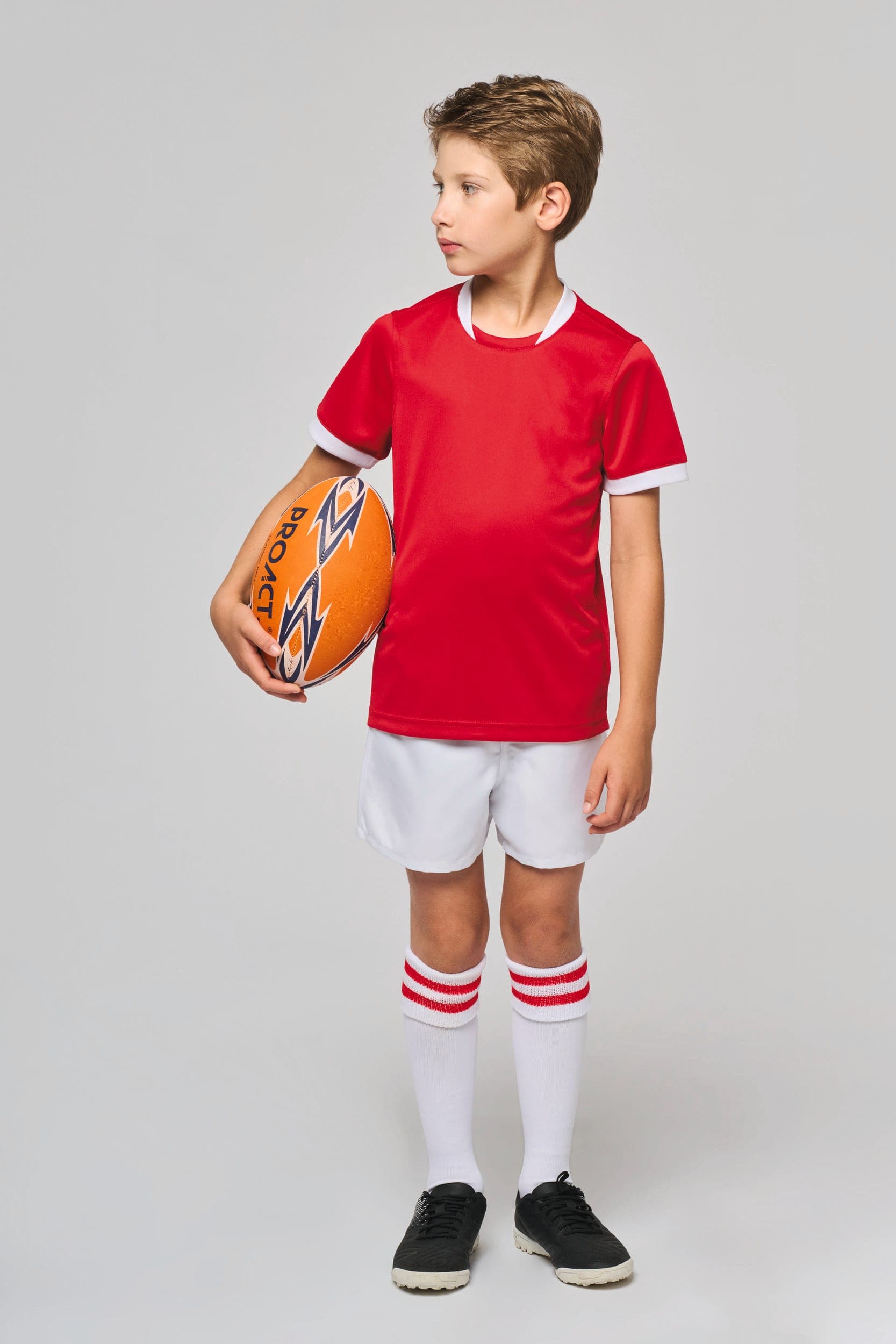 Maillot de rugby manches courtes enfant en situation