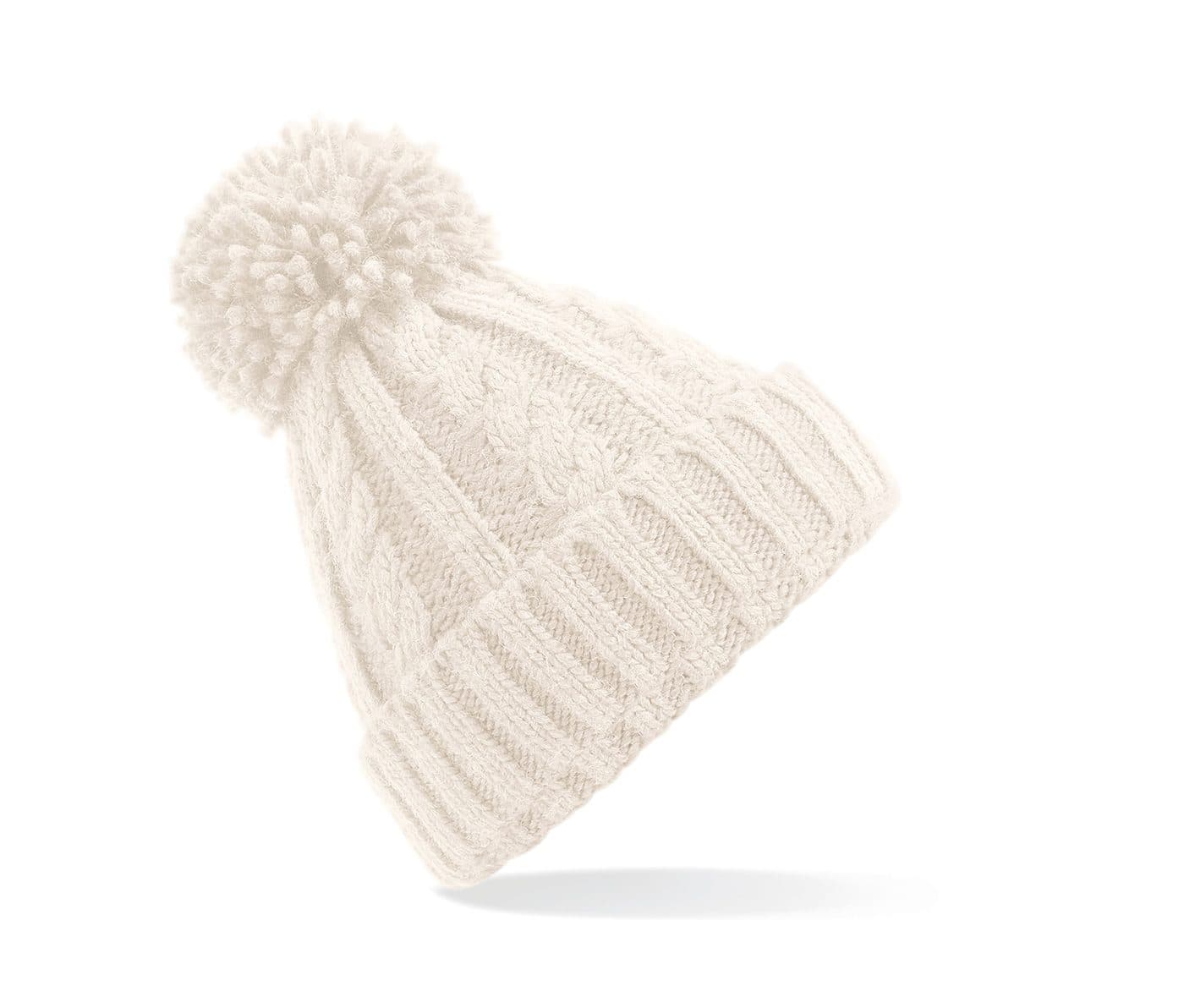 CABLE KNIT MELANGE BEANIE coloris Avoine