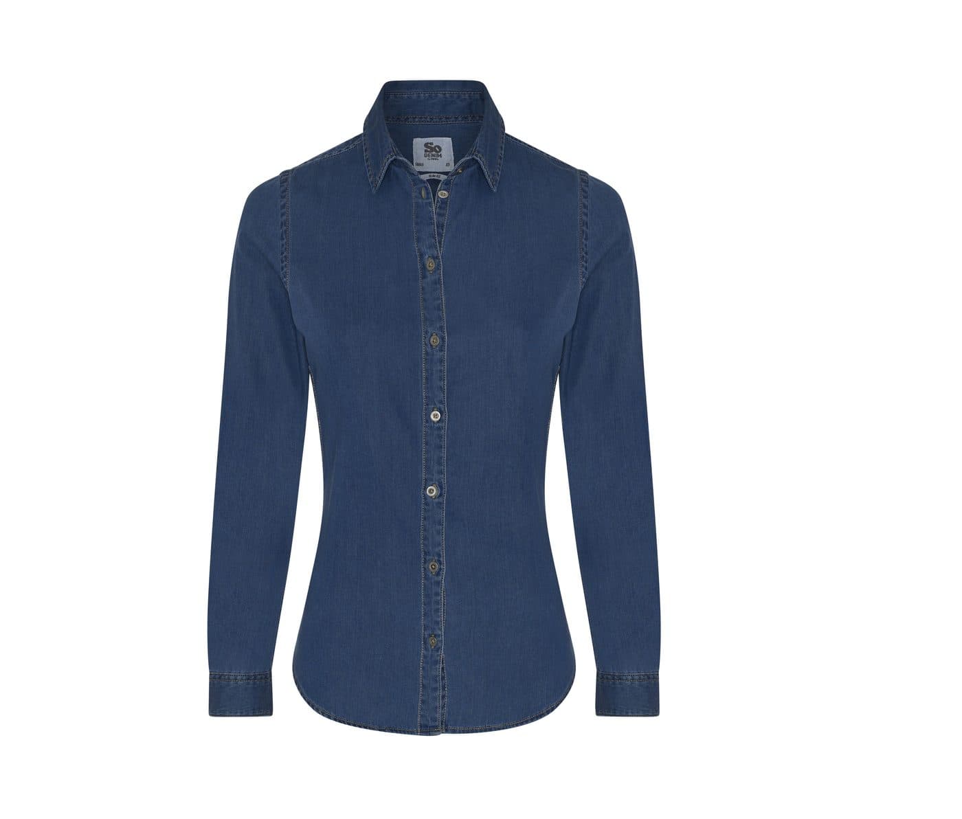 LUCY DENIM SHIRT coloris Bleu foncé délavé