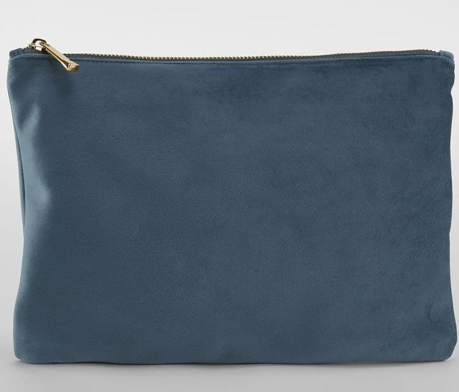 VELVET ACCESSORY POUCH coloris Bleu topaze