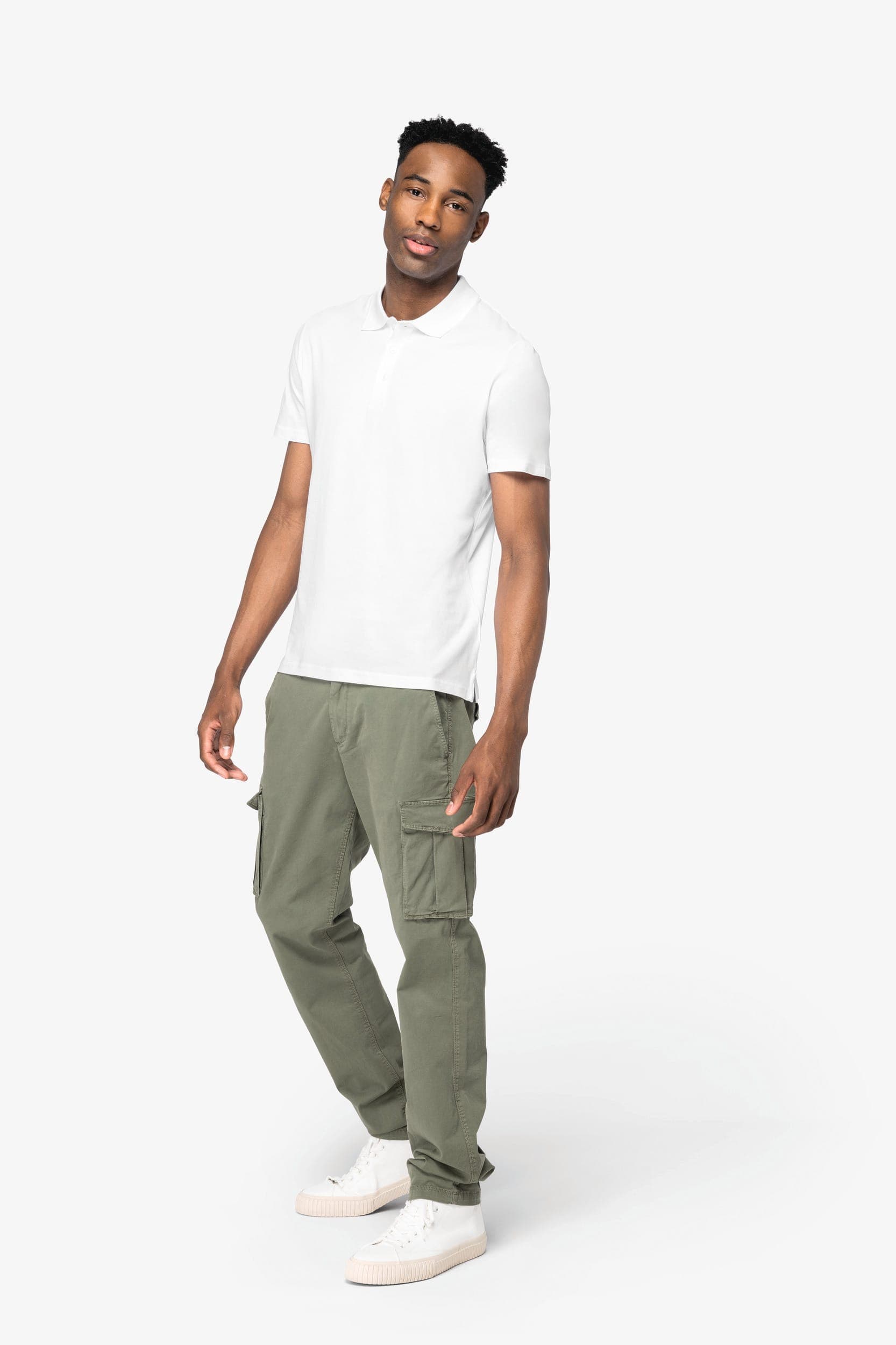 Polo en jersey écoresponsable homme en situation