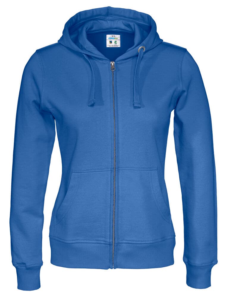 HOODIE FERMETURE COMPLÈTE FEMME - CERTIFIÉ GOTS coloris Bleu
