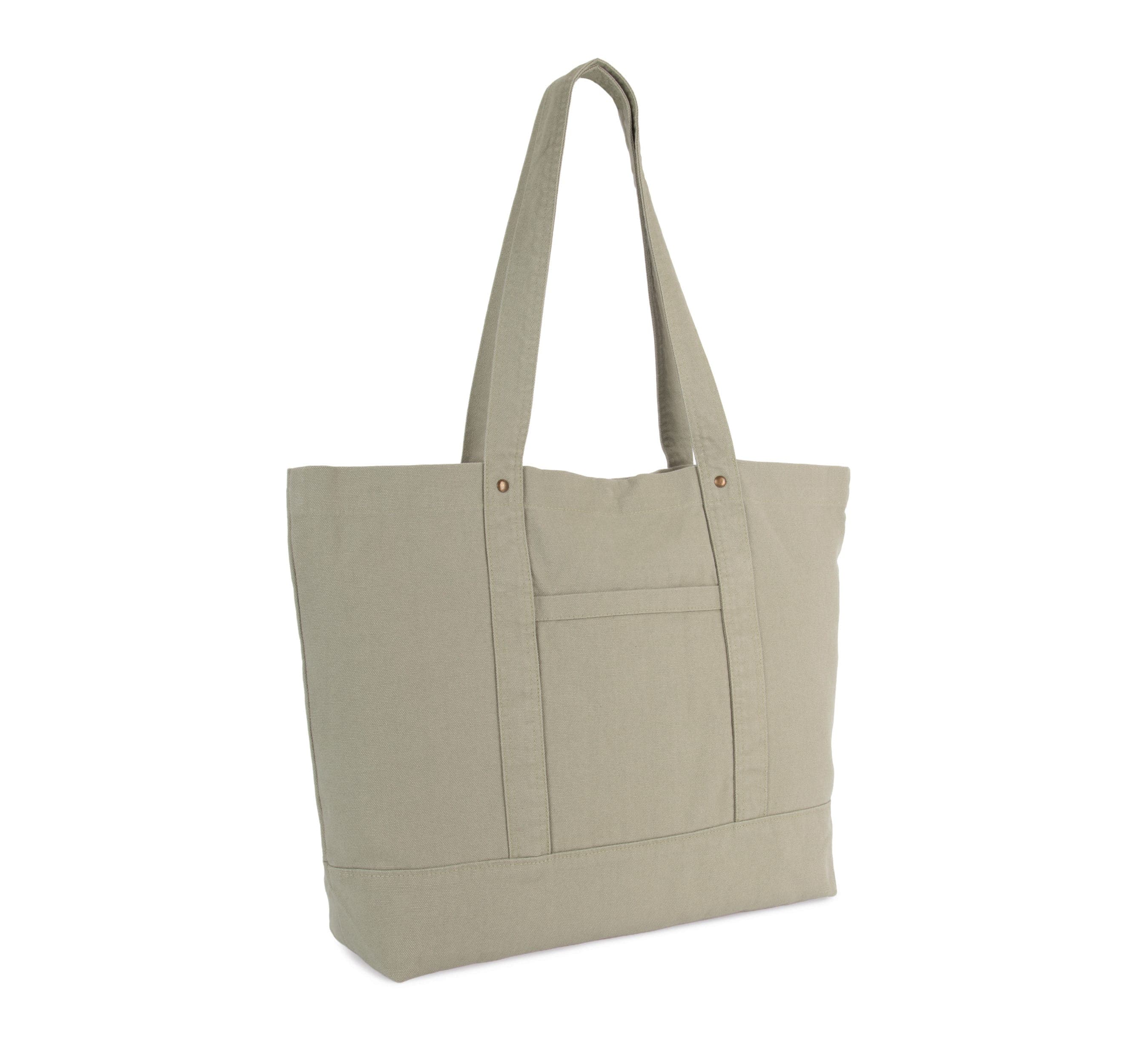 Grand sac shopping à poche latérale en situation