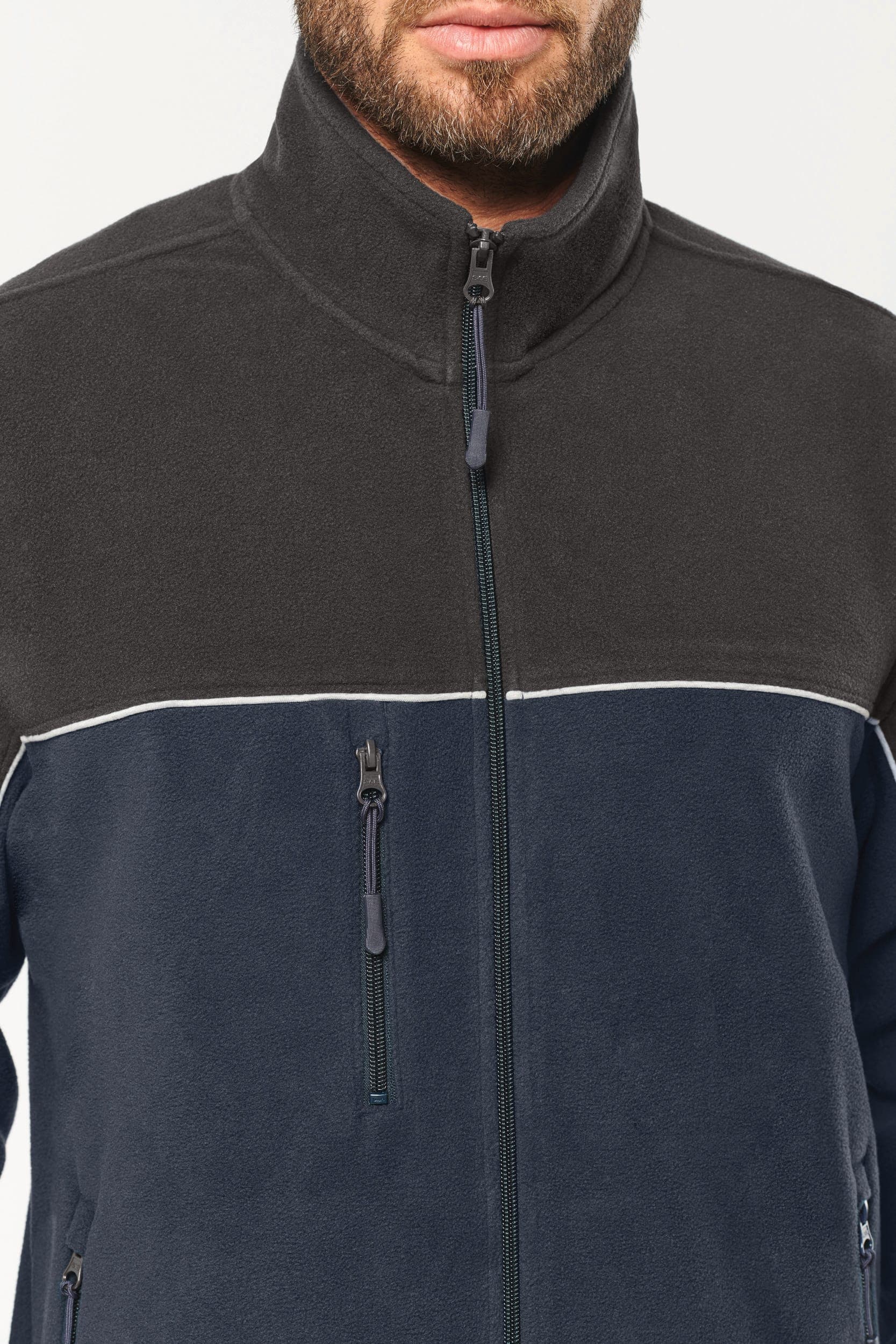 Veste micropolaire bicolore écoresponsable unisexe en situation