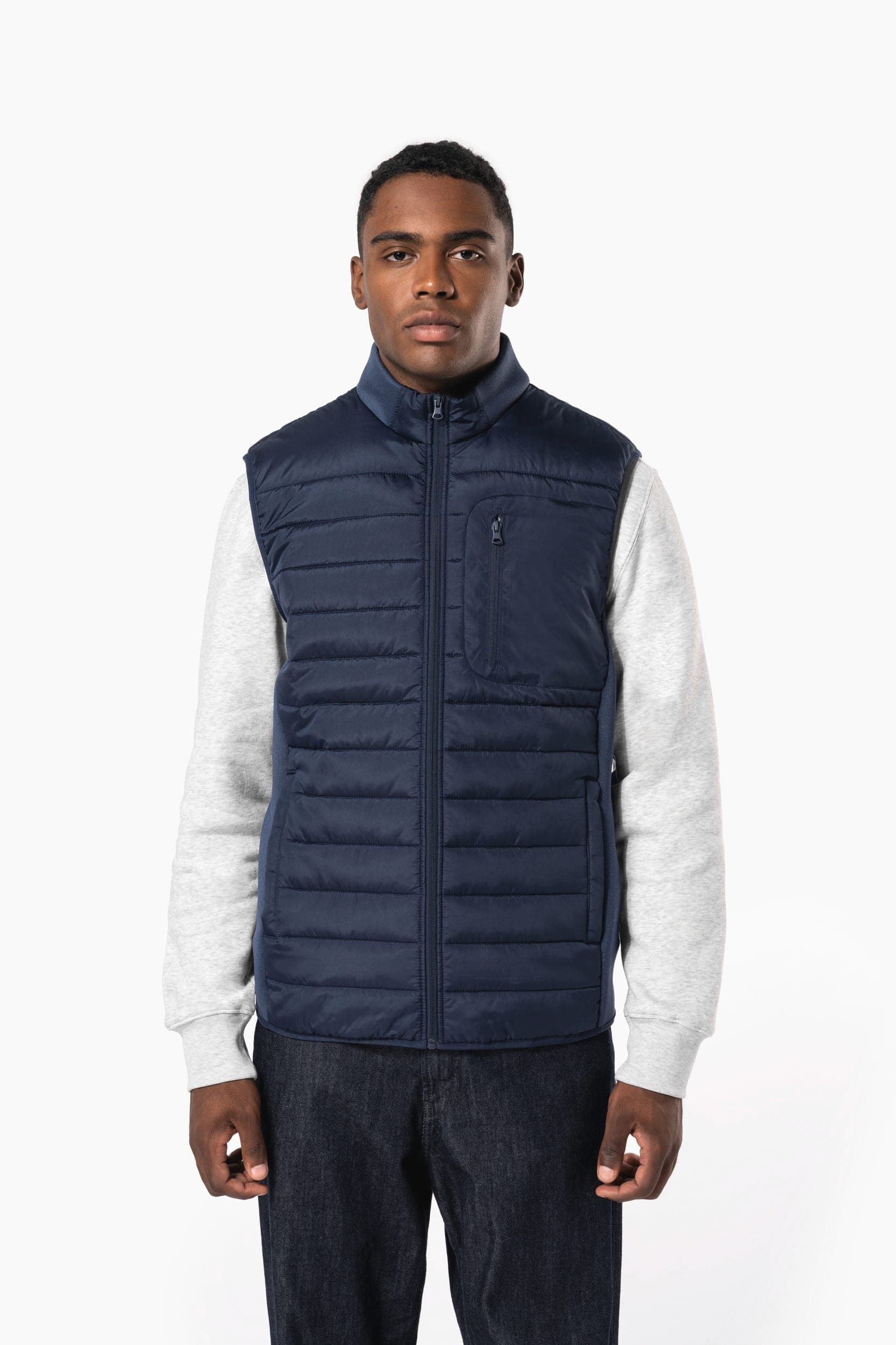 Bodywarmer bi-matière homme