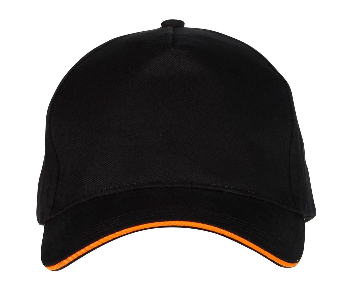 CASQUETTE 5 PANS coloris Noir / Orange