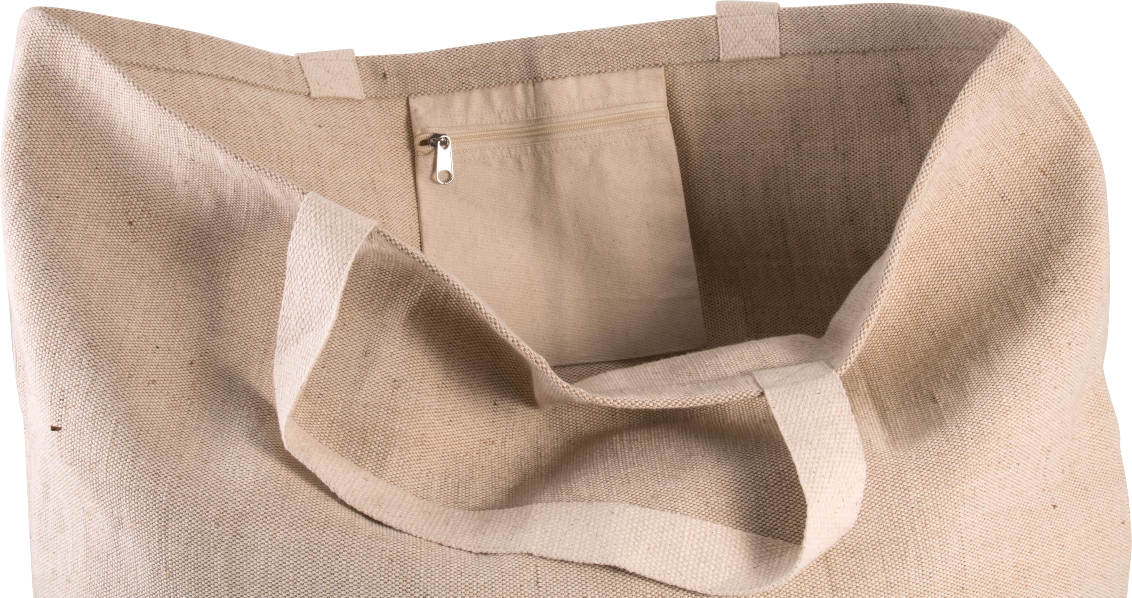 Grand sac de shopping fourre-tout esprit rustique en situation