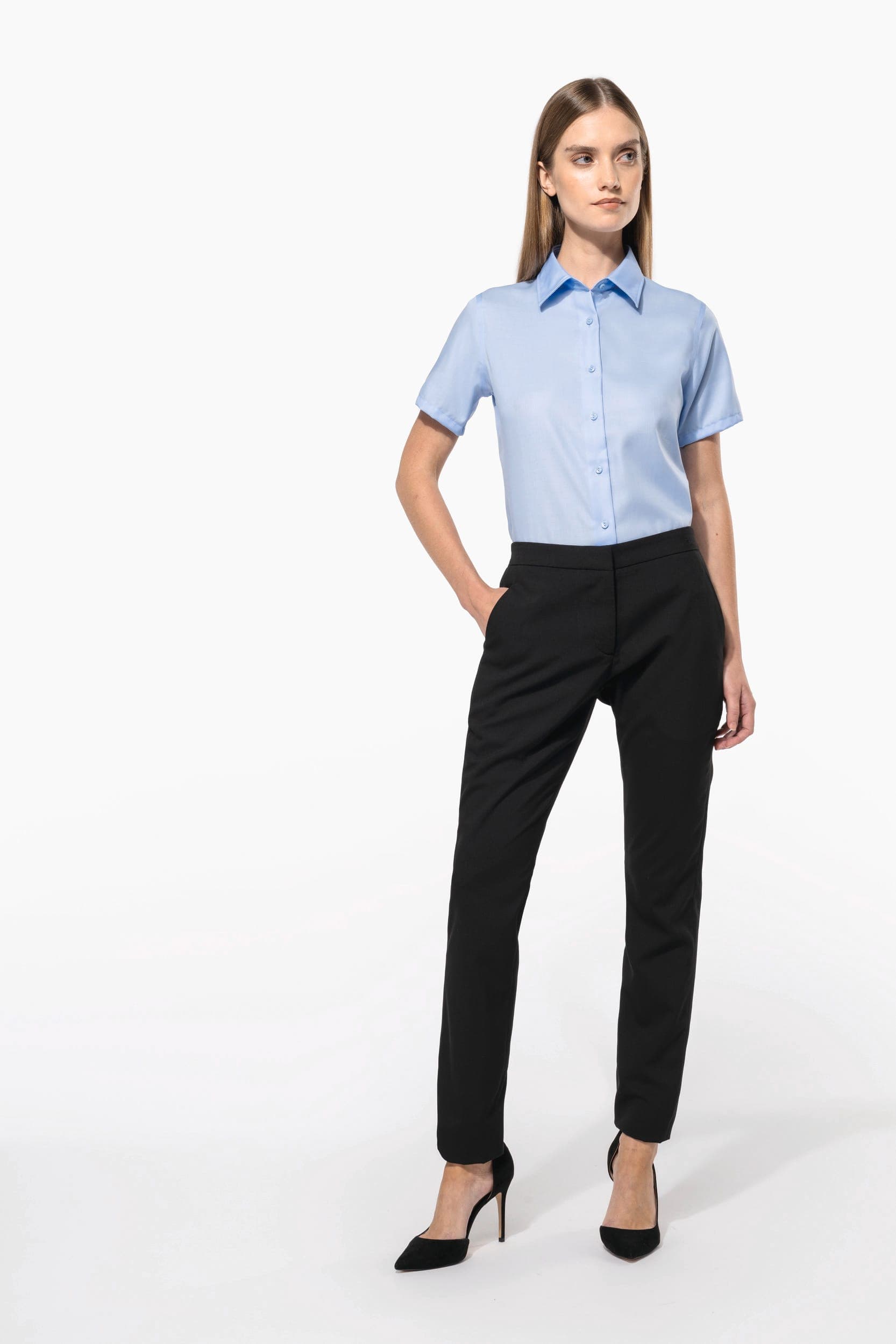 Chemise manches courtes sans repassage femme en situation