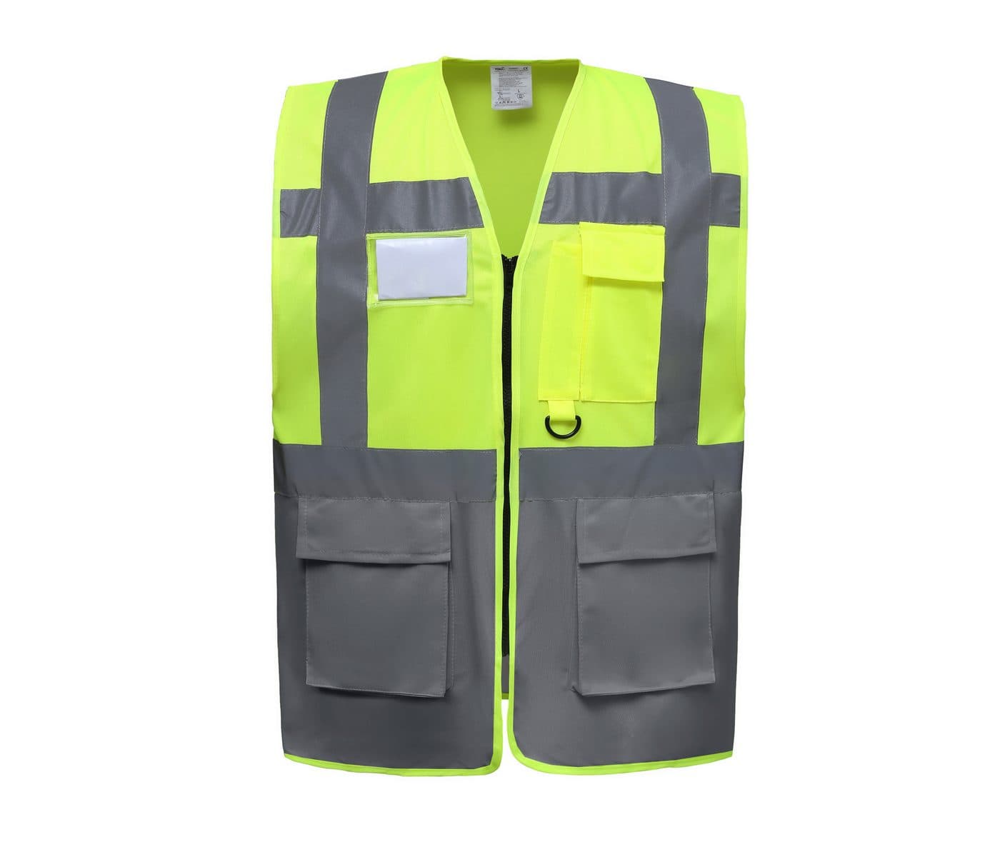 MULTI-FUNCTIONAL EXECUTIVE HI-VIS WAISTCOAT coloris Jaune haute visibilité / Gris