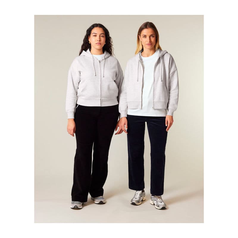 Stella Ida women's zip thru hoodie  coloris Gris chiné froid