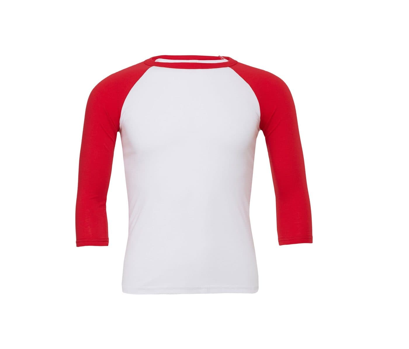 UNISEX 3/4 SLEEVE BASEBALL TEE coloris Blanc / Rouge