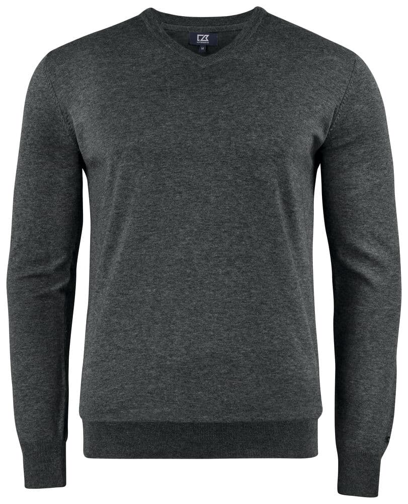 Pull Cutter & Buck Oakville col V homme coloris Anthracite chiné