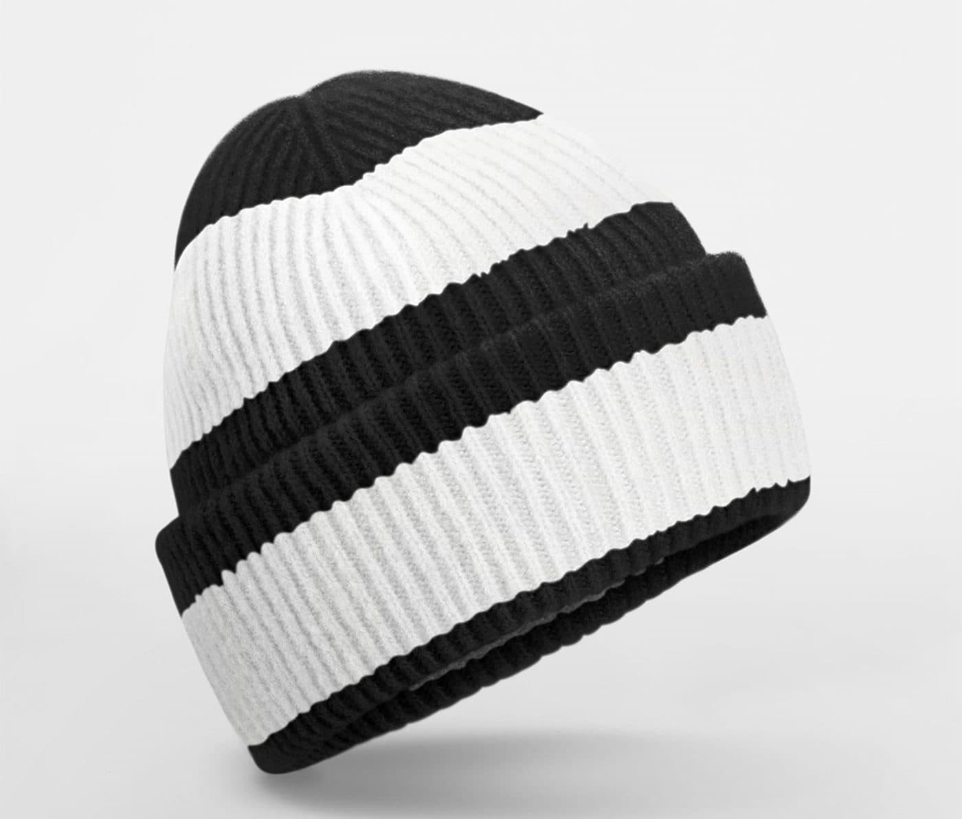 COLOUR BLOCK BEANIE coloris Noir / Blanc doux