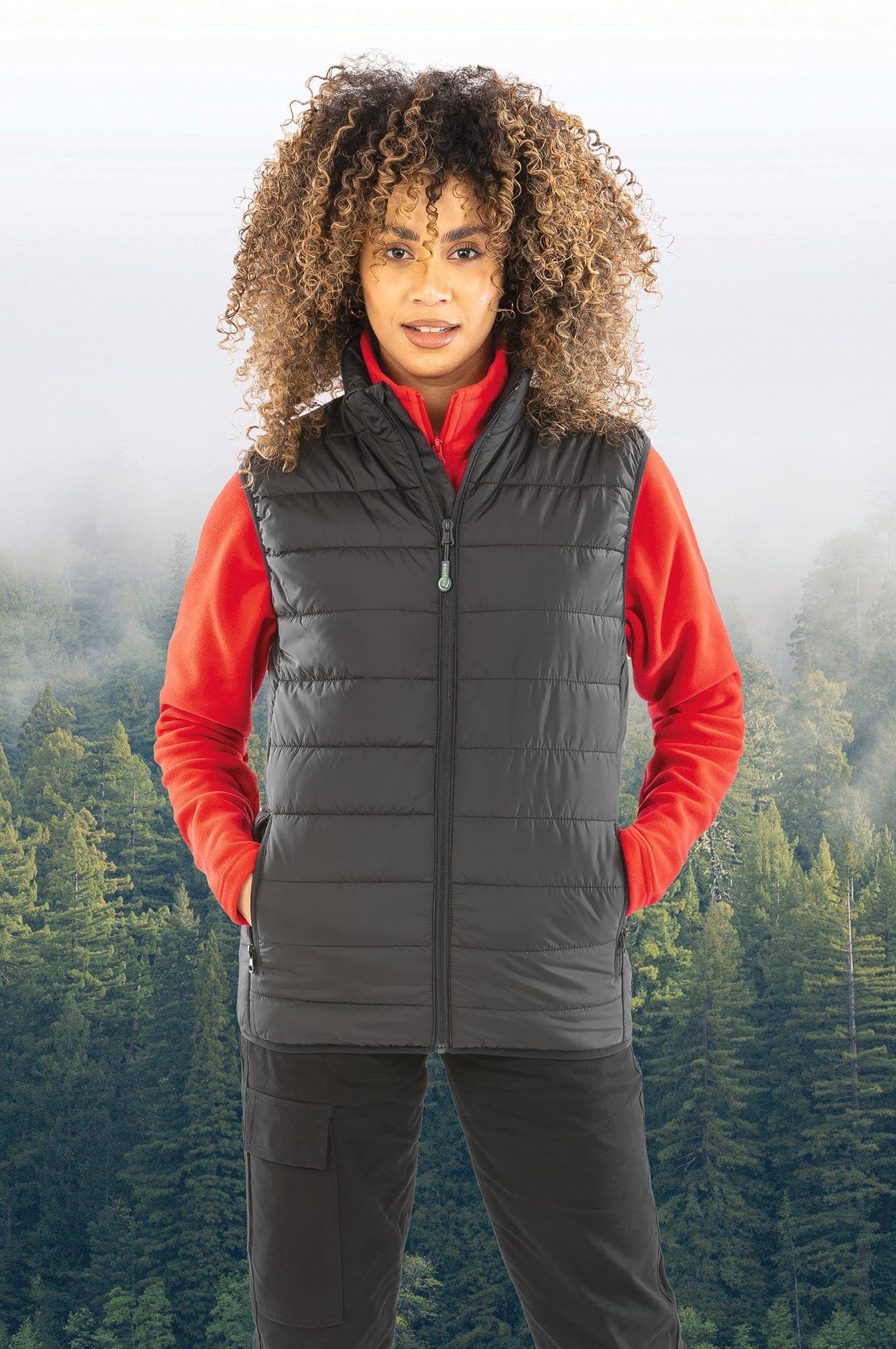 Bodywarmer recyclé et matelassé Core en situation
